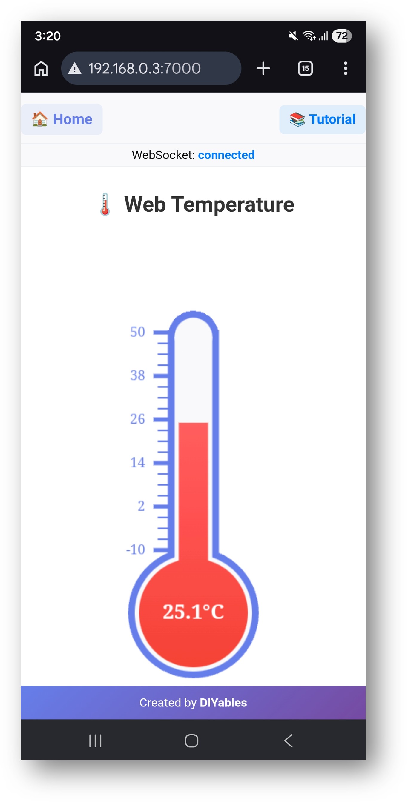 Page Web de Température en Temps Réel Arduino UNO Q