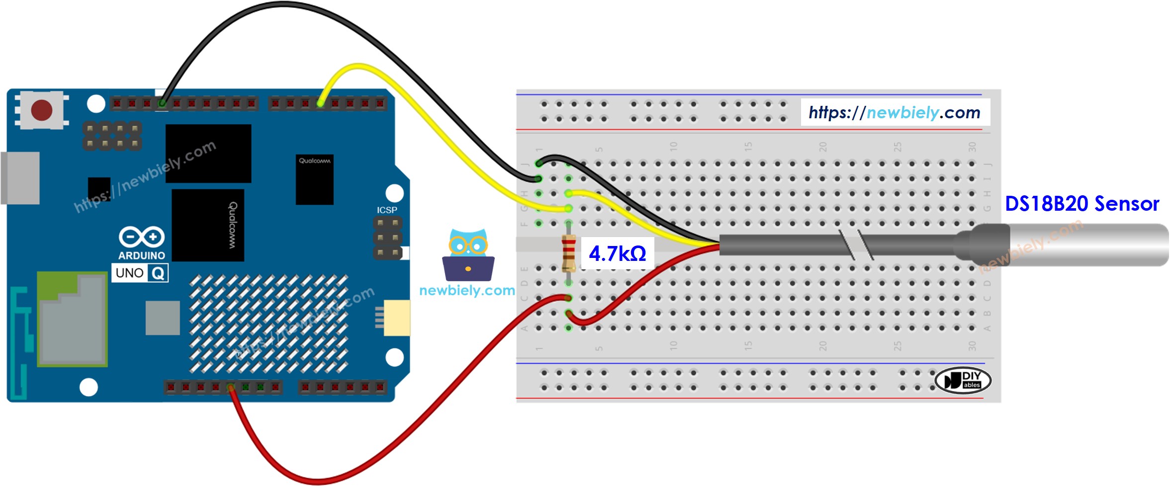 Schéma de Câblage Arduino UNO Q Capteur de Température