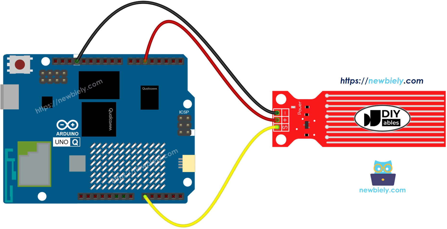 Schéma de Câblage Arduino UNO Q Capteur d'Eau
