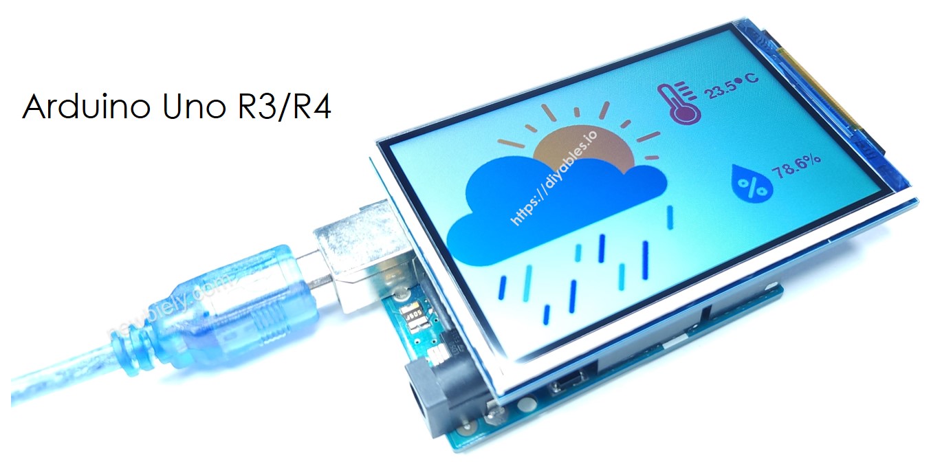 Arduino UNO R4 affiche plusieurs images sur l'écran tactile TFT LCD