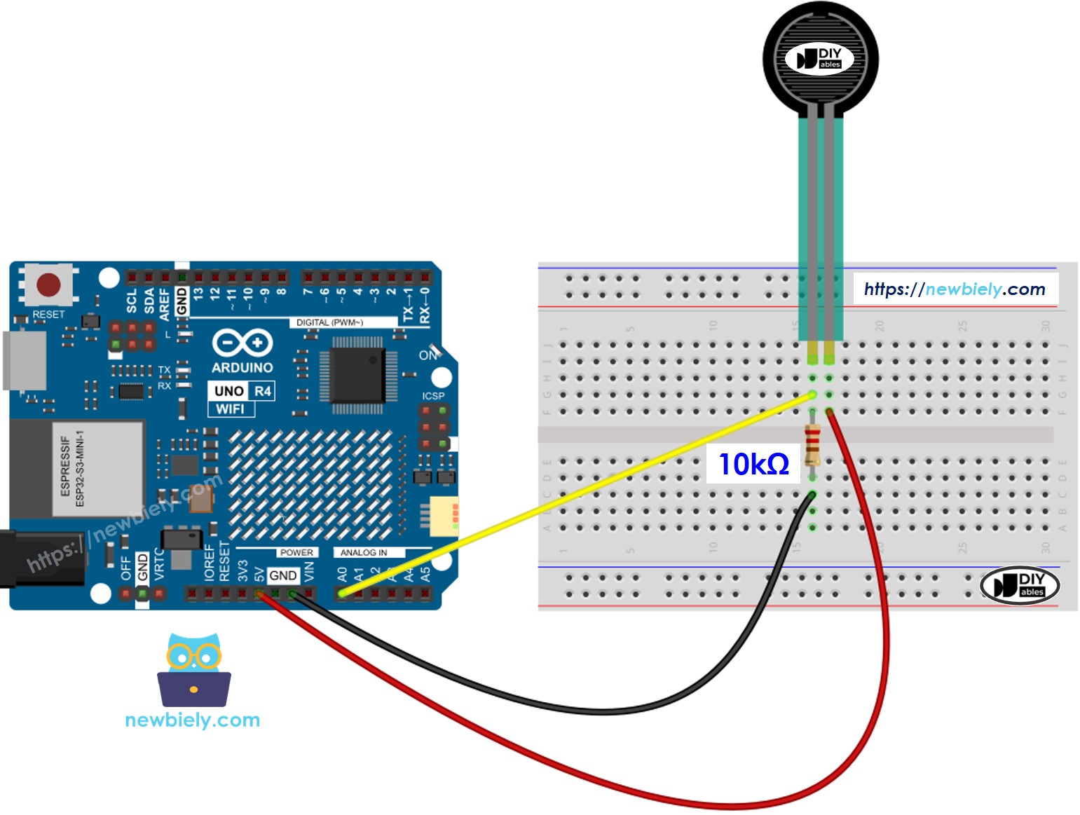 Schéma de câblage Arduino UNO R4 Force