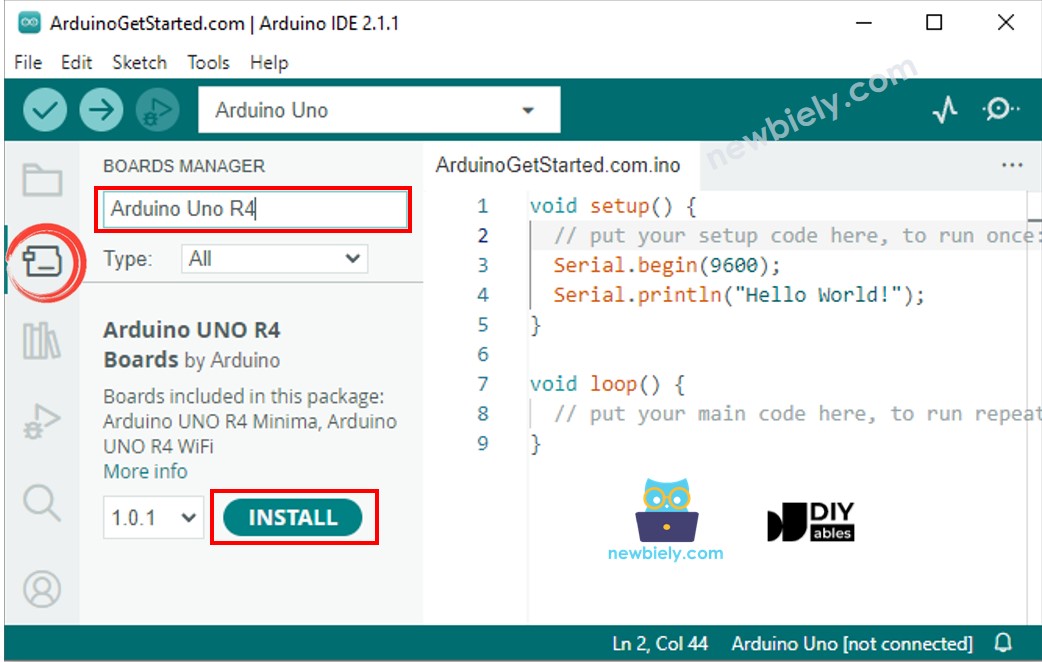 Arduino IDE - Comment installer Arduino UNO R4