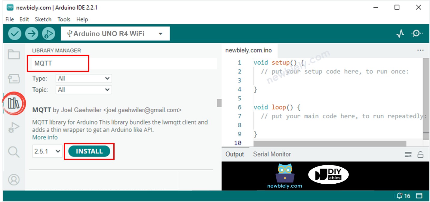 Bibliothèque MQTT pour Arduino UNO R4