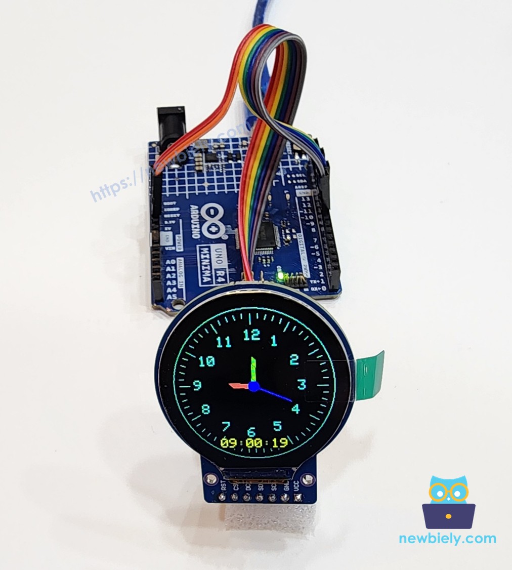Arduino UNO R4 écran TFT LCD rond – horloge et montre