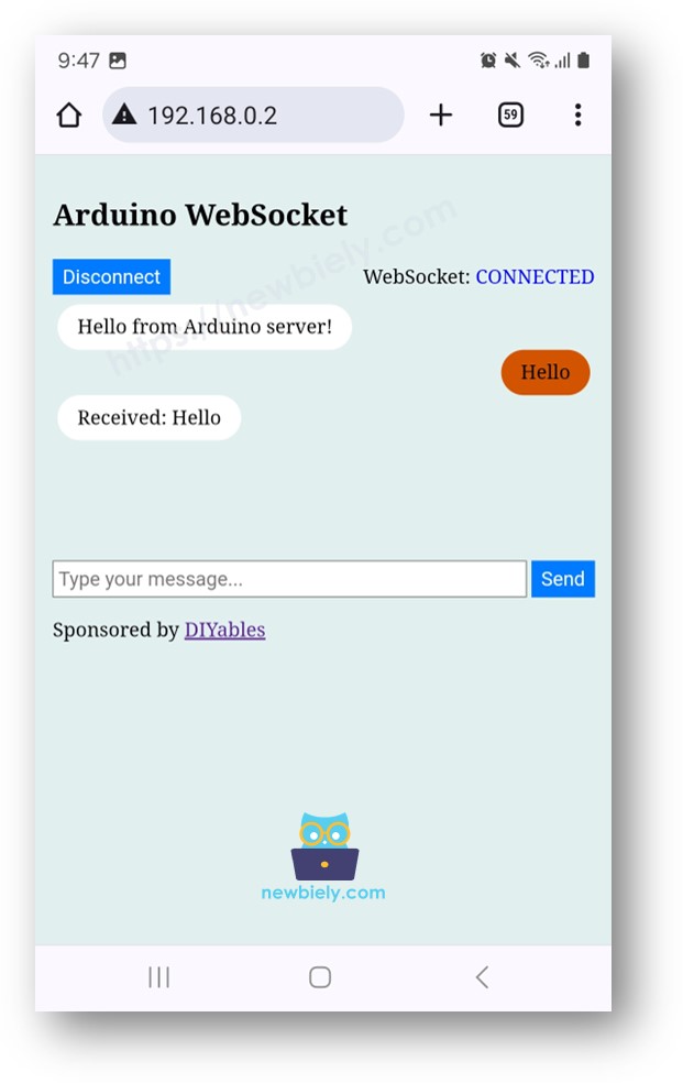 Serveur de chat WebSocket pour Arduino UNO R4