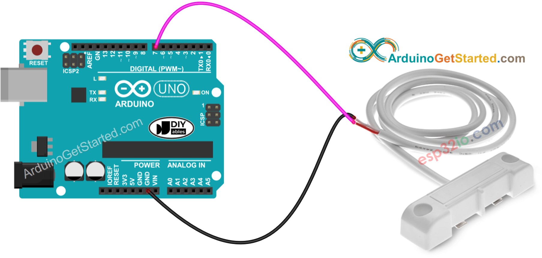 Schéma de câblage du capteur d'eau Arduino