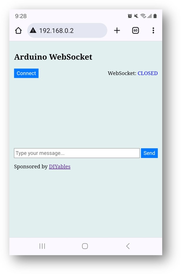 Navigateur web websocket Arduino