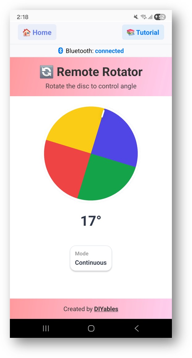 Application DIYables Bluetooth - Écran Rotator