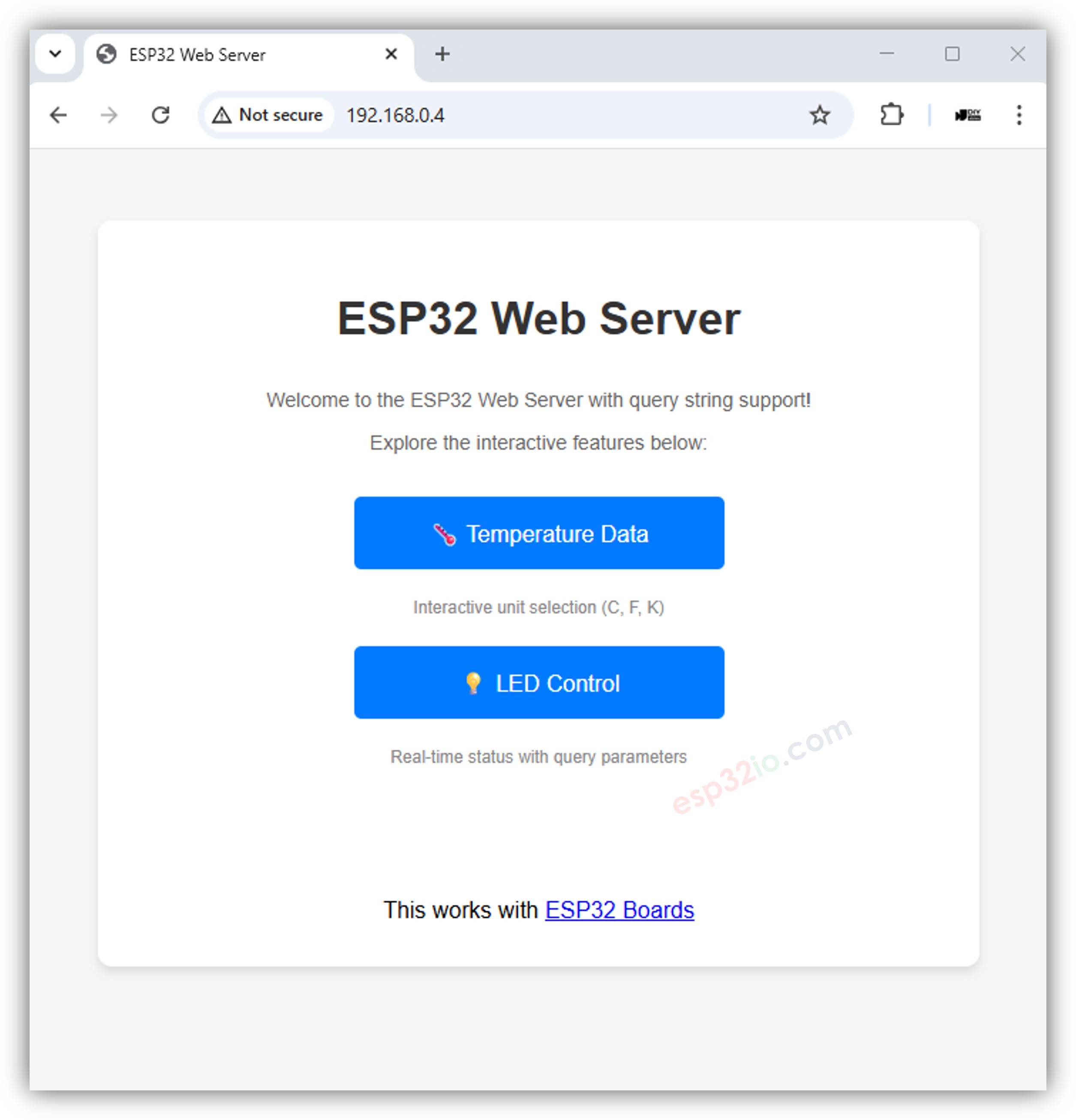 Chaînes de requête du serveur Web ESP32