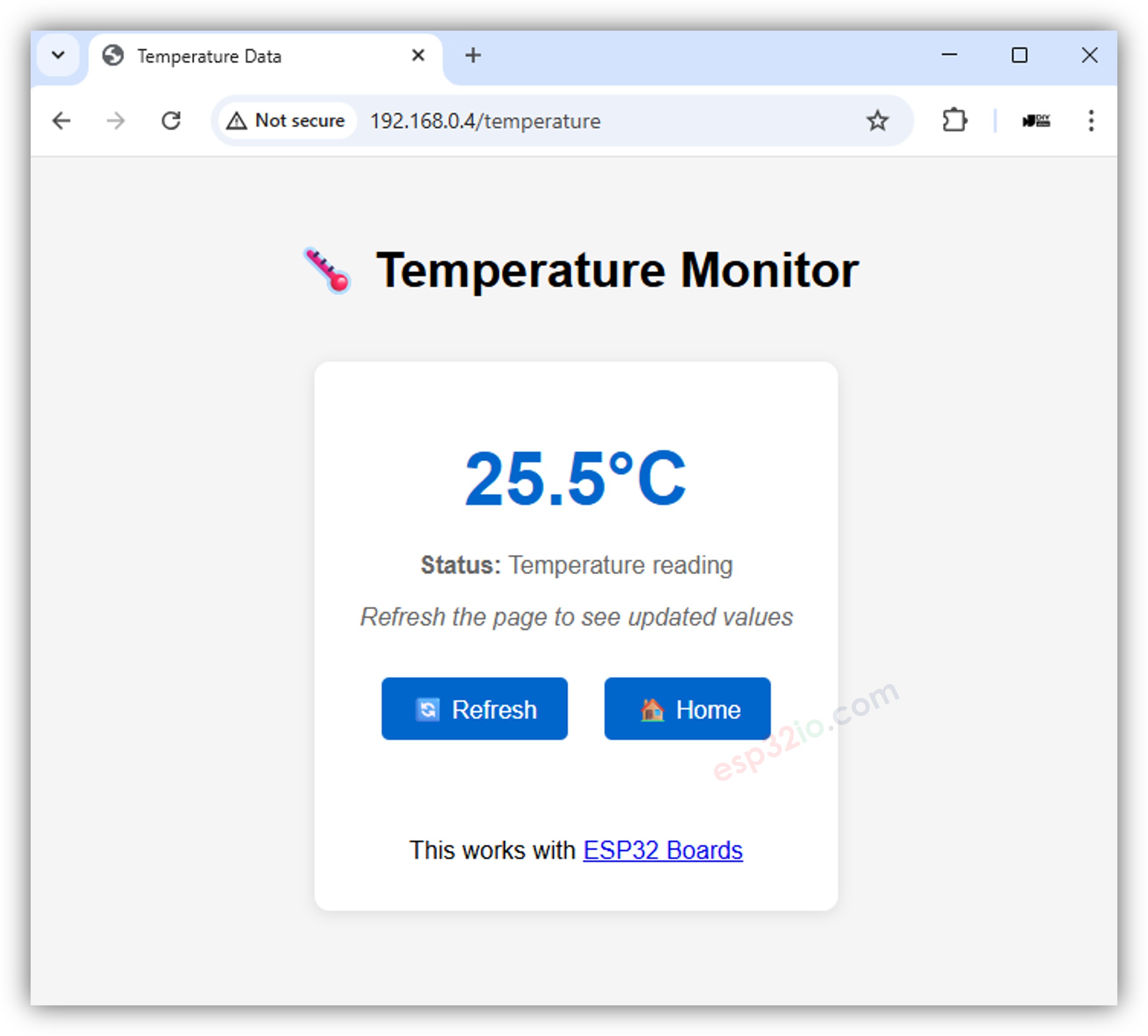 Température du serveur Web ESP32