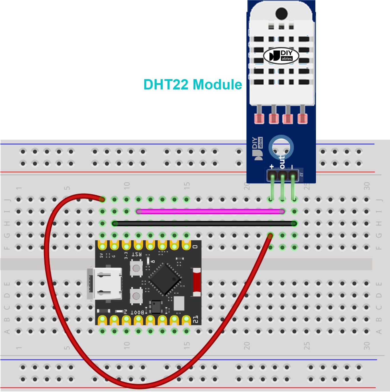 Schéma de Câblage du Module de Température et Humidité DHT22 ESP32 C3 Super Mini