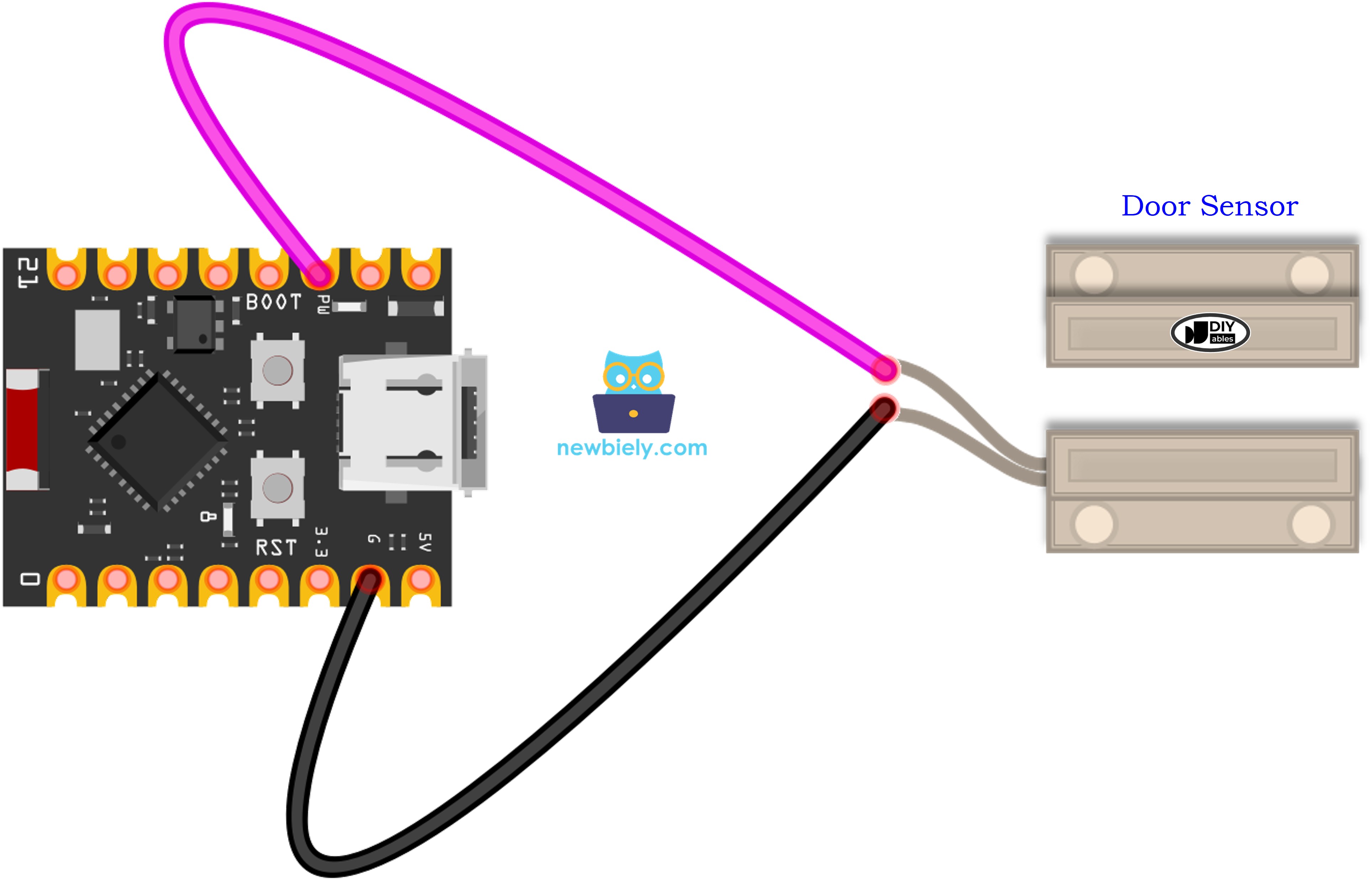 Schéma de Câblage ESP32 C3 Super Mini Capteur de Porte