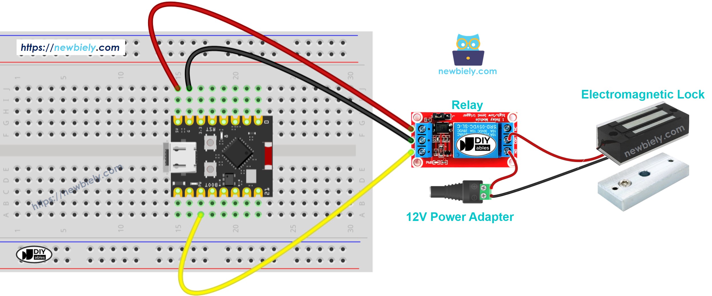 Schéma de câblage de la serrure électromagnétique ESP32 C3 Super Mini