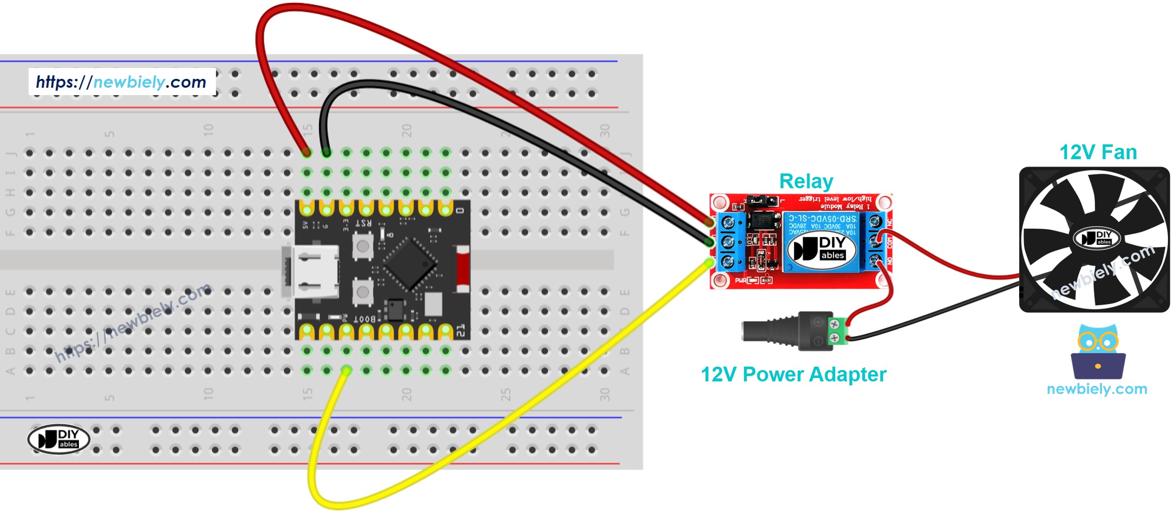 Schéma de Câblage du Ventilateur ESP32 C3 Super Mini