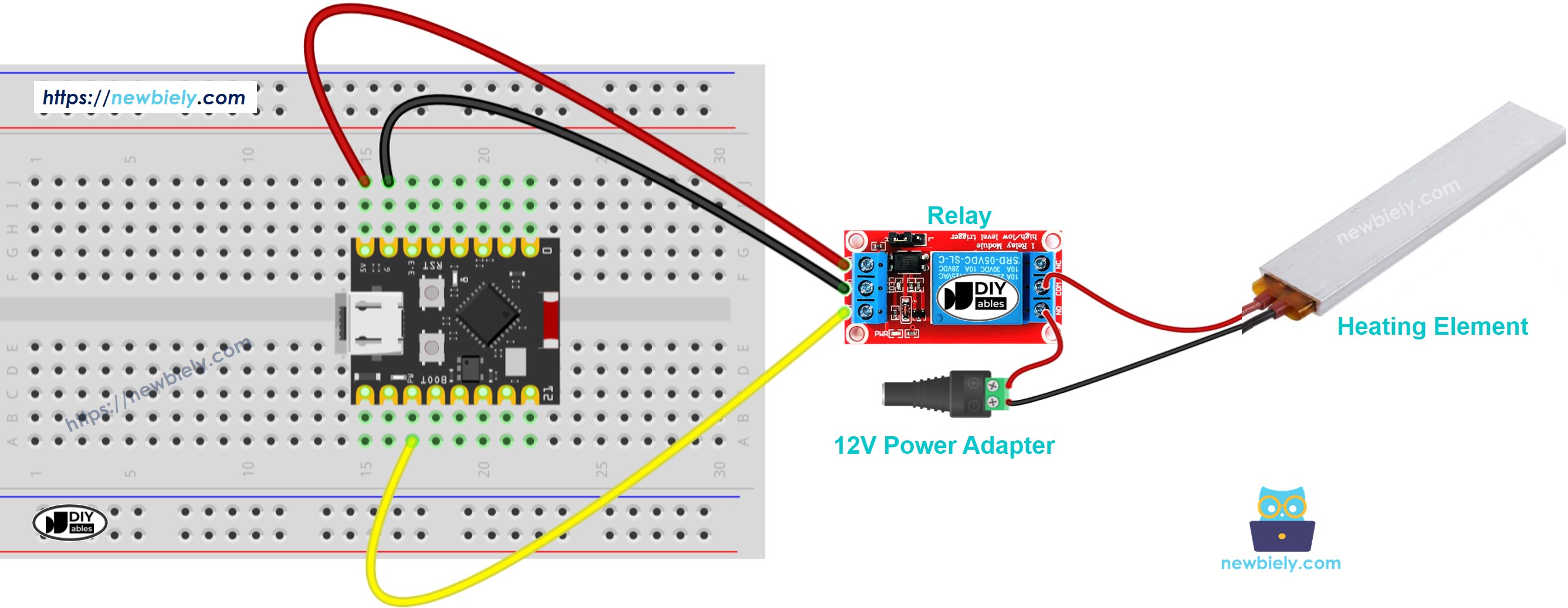 Schéma de Câblage de l'Élément de Chauffage ESP32 C3 Super Mini