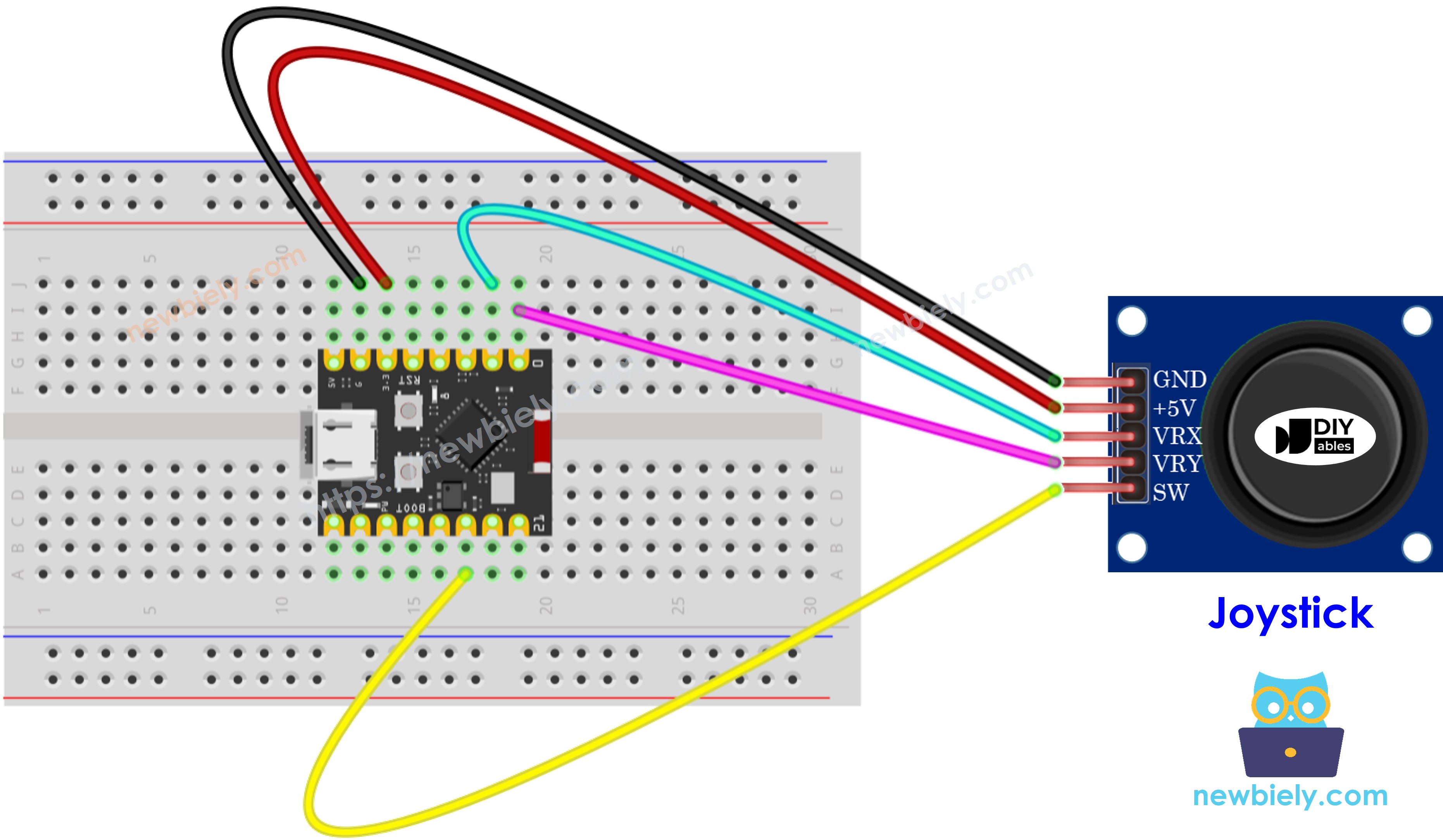 ESP32 C3 Super Mini Joystick Wiring Diagram