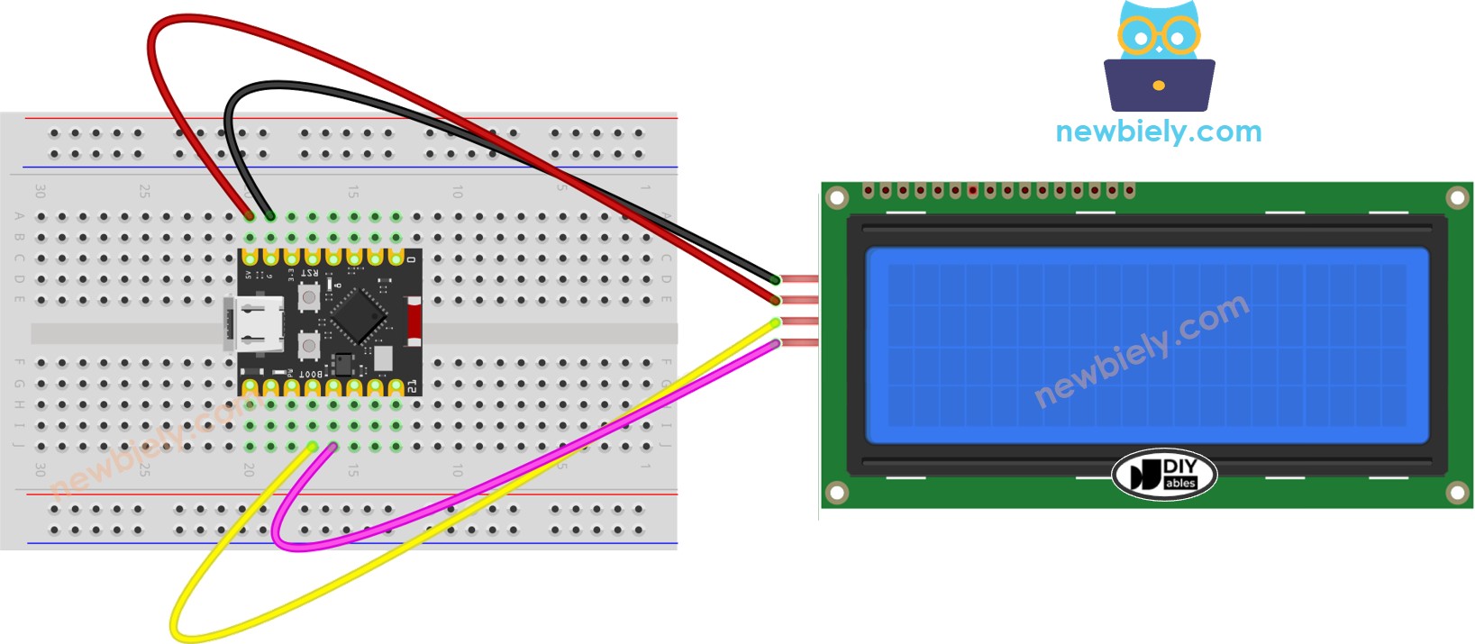 ESP32 C3 Super Mini LCD 20x4 I2C wiring diagram