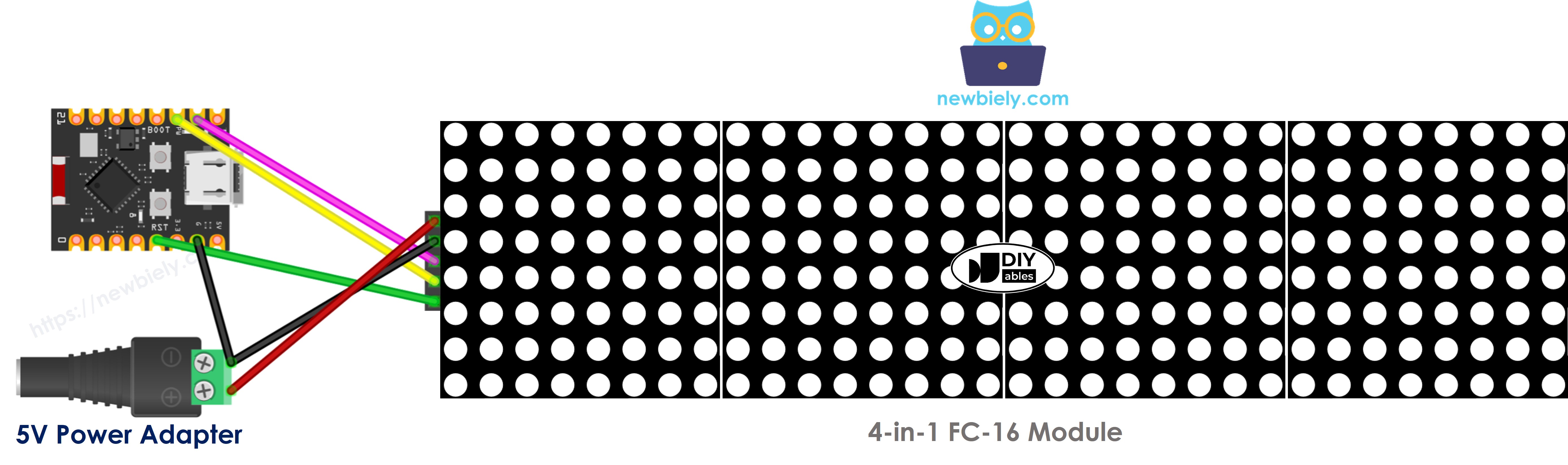 Schéma de câblage ESP32 C3 Super Mini afficheur à matrice LED