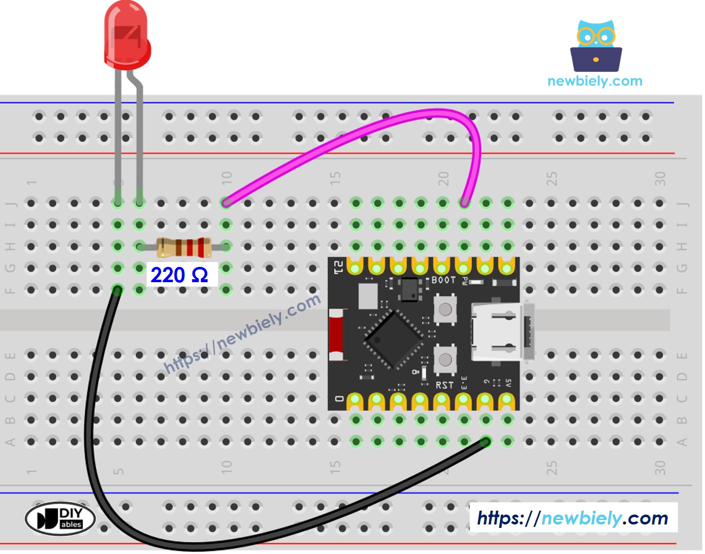 ESP32 C3 Super Mini LED Wiring Diagram