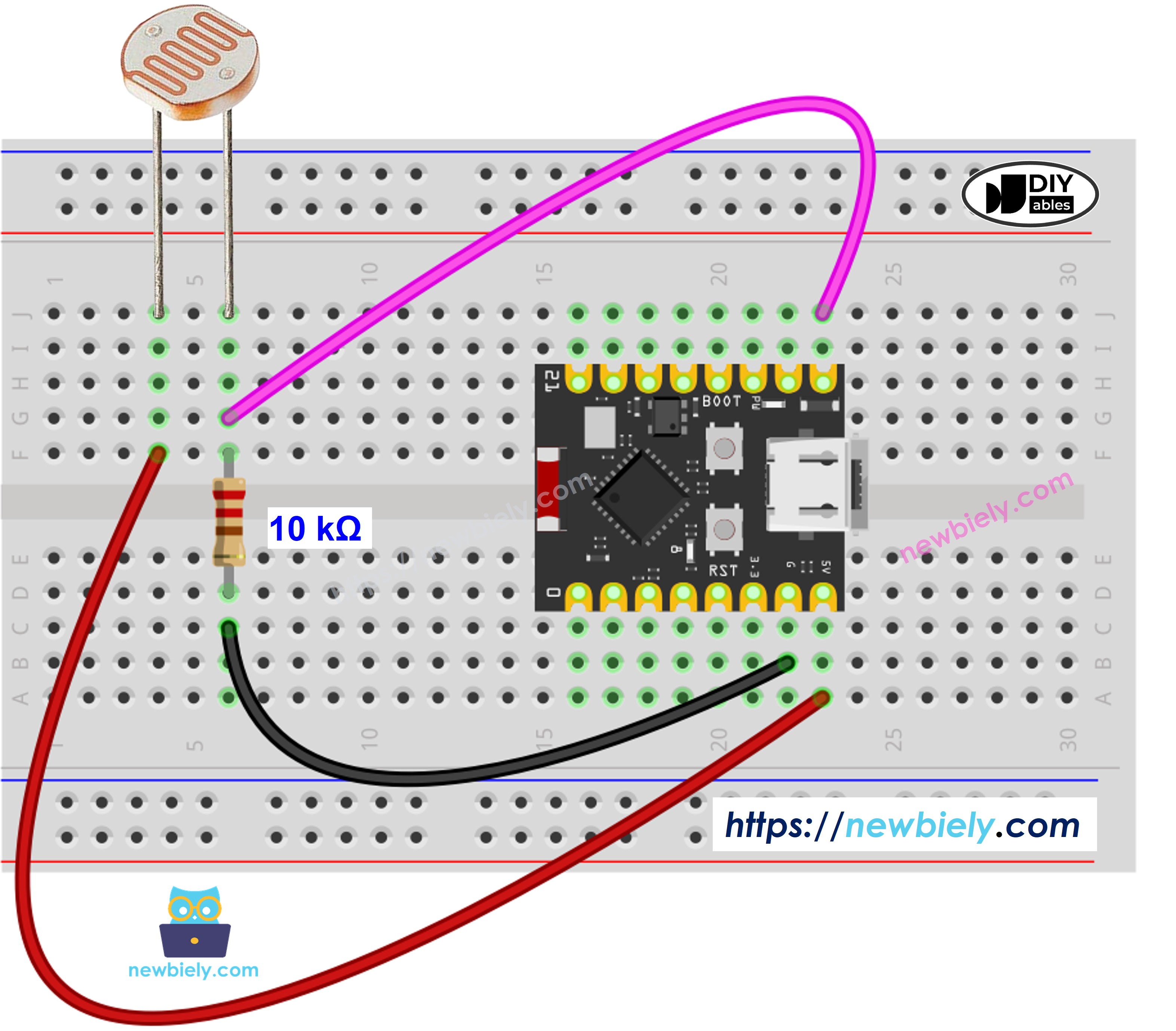 Schéma de Câblage Capteur de Lumière ESP32 C3 Super Mini