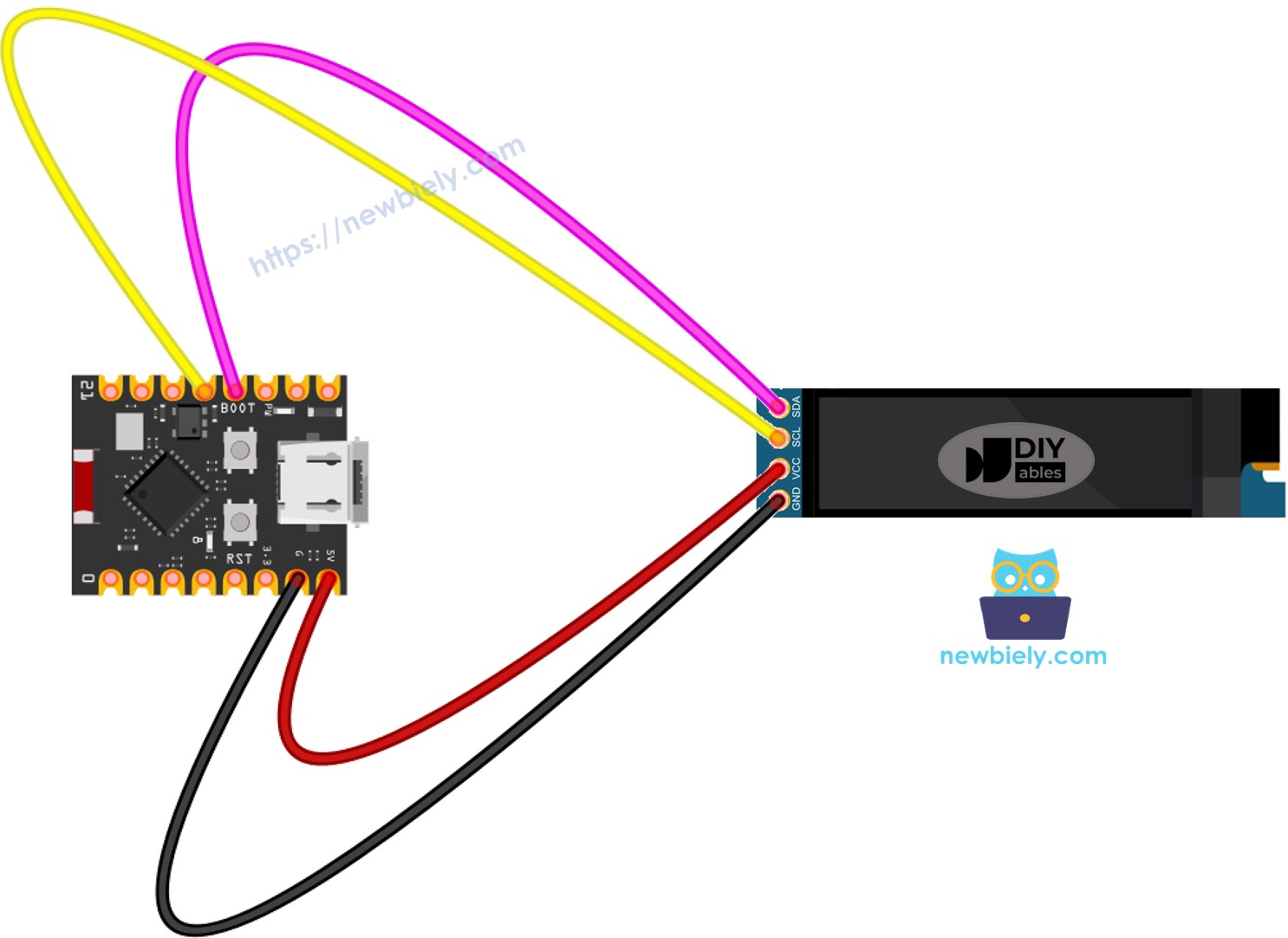 Schéma de câblage OLED 128x32 ESP32 C3 Super Mini