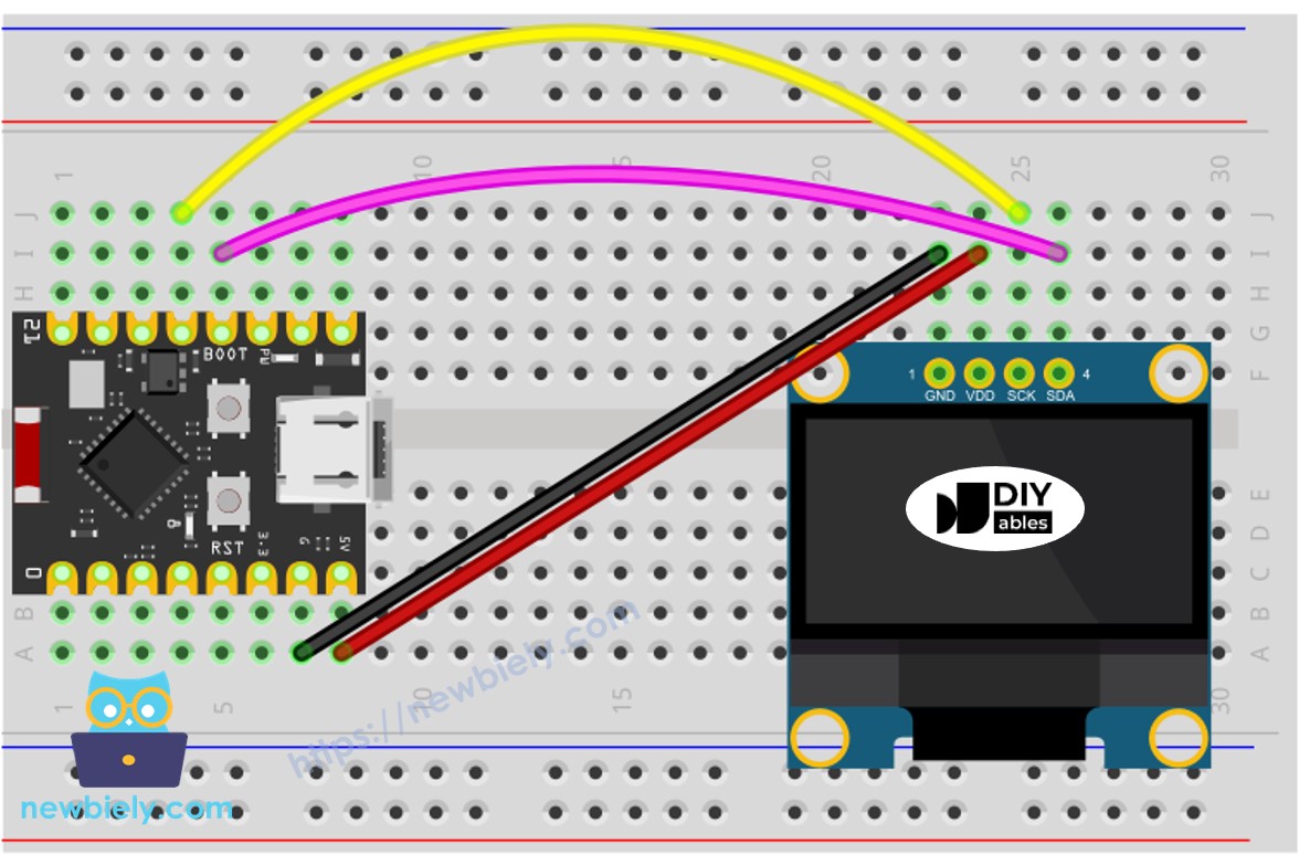 Schéma de câblage OLED ESP32 C3 Super Mini