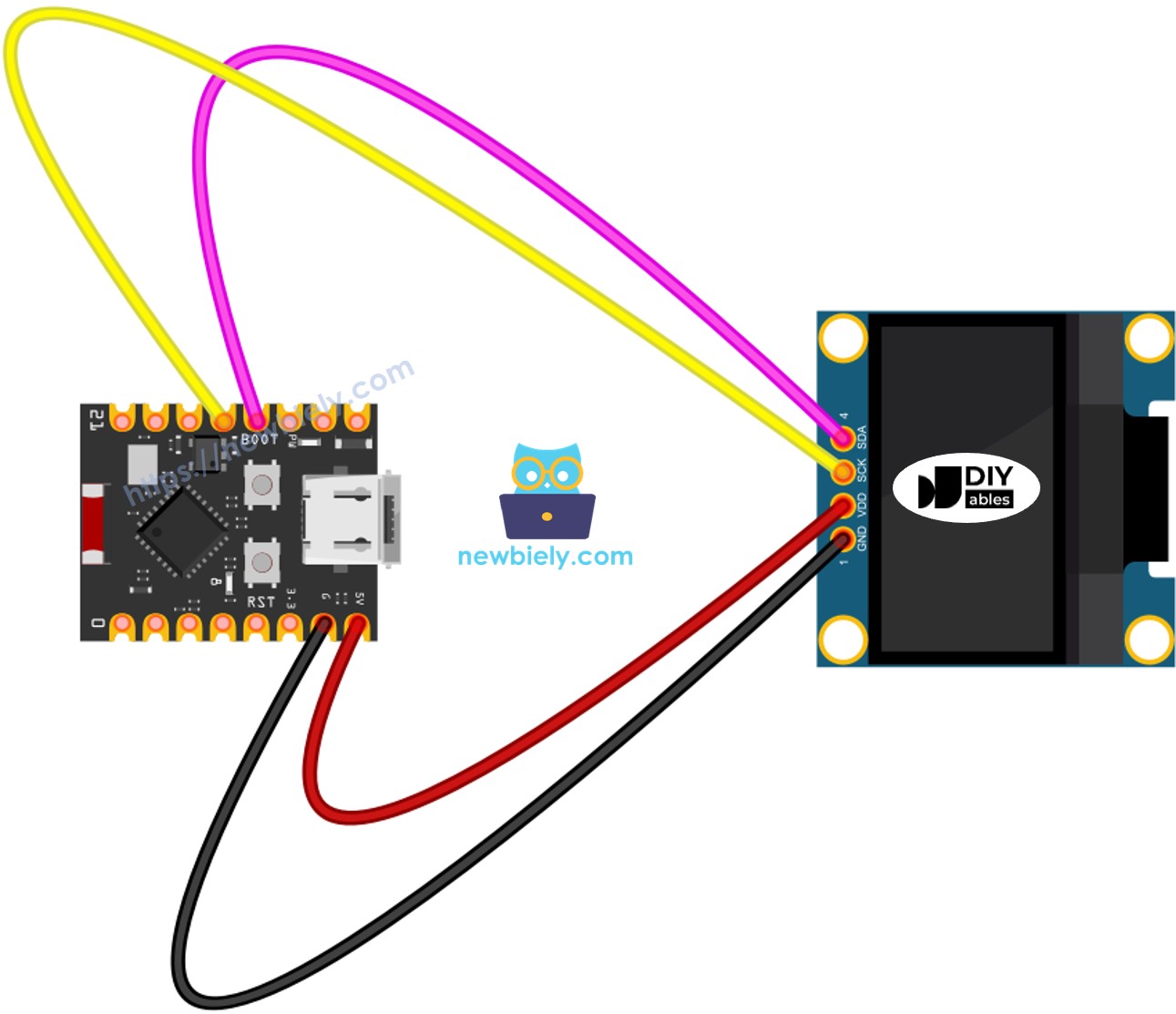 Schéma de câblage OLED ESP32 C3 Super Mini