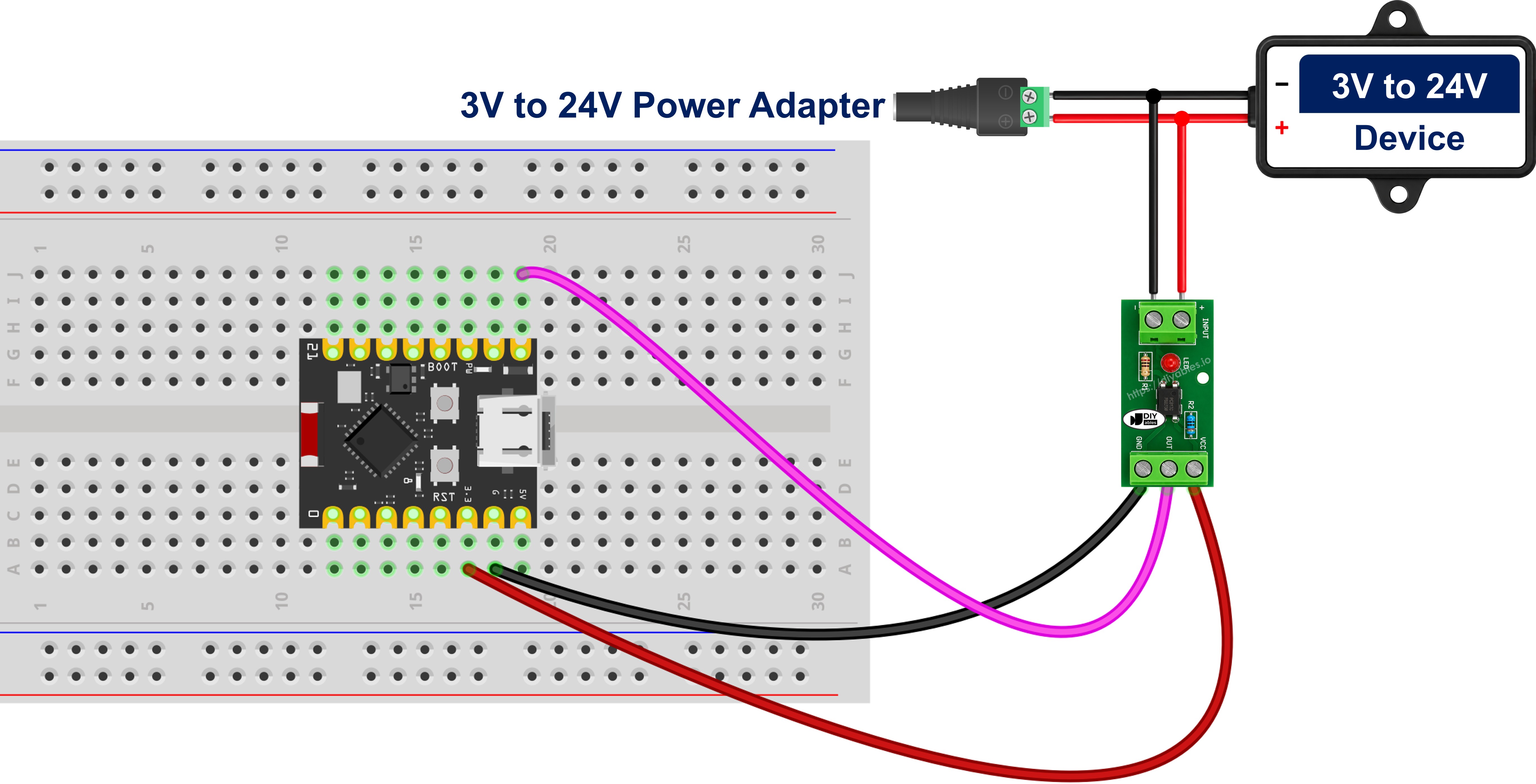 Schéma de câblage ESP32 C3 Super Mini module d'isolation optocoupleur PC817