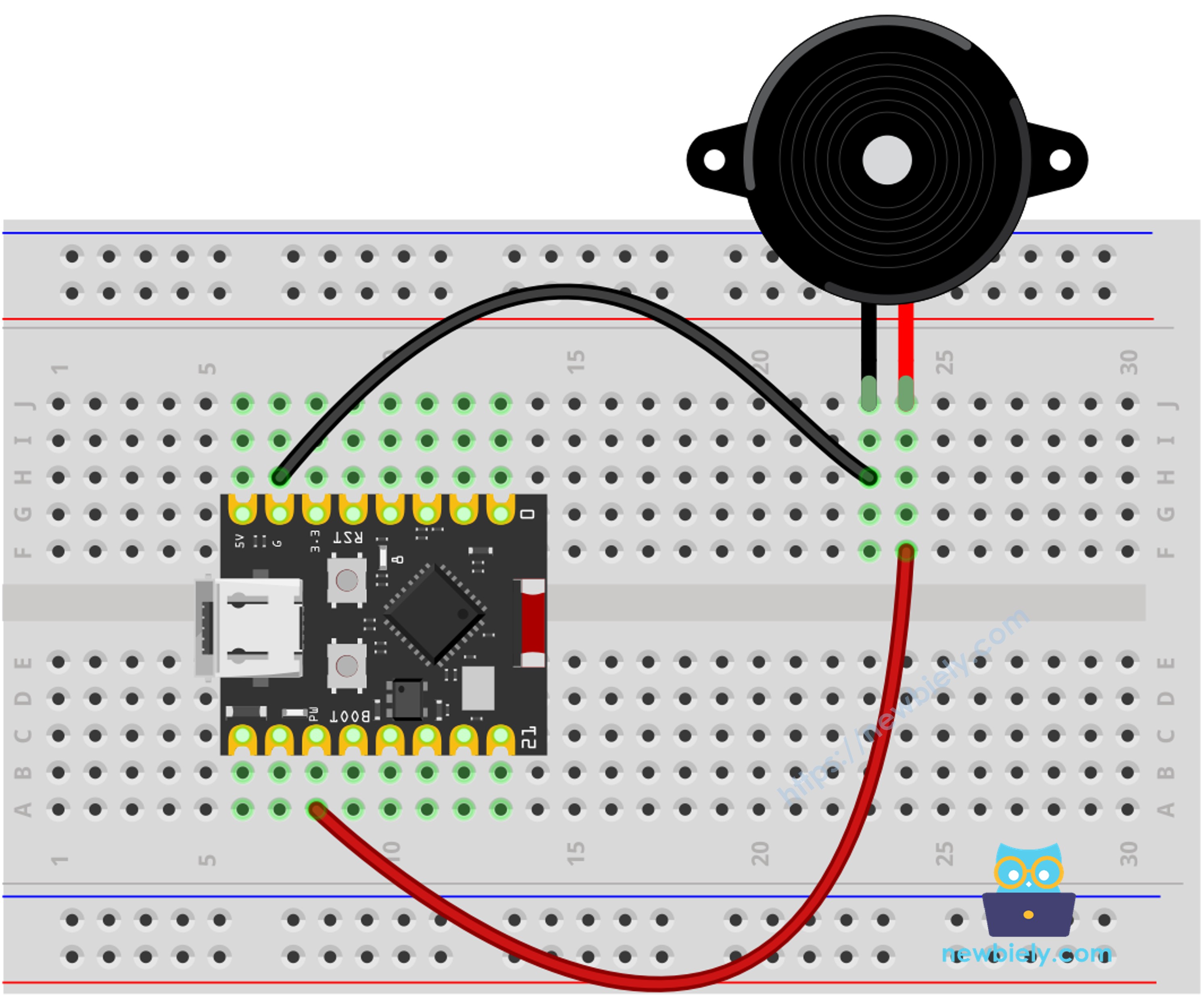 Schéma de Câblage ESP32 C3 Super Mini Buzzer Piézo