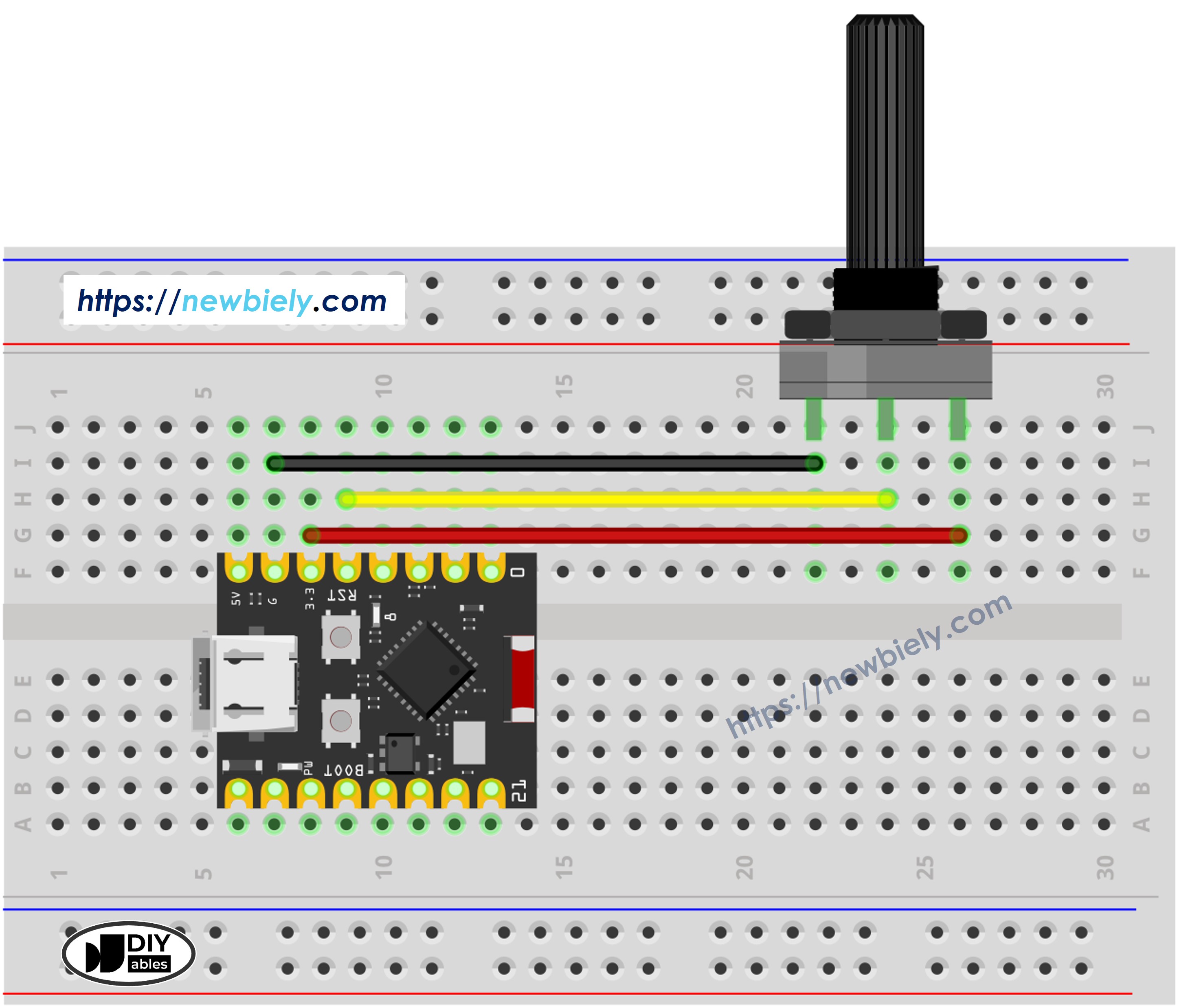 Schéma de Câblage ESP32 C3 Super Mini Potentiomètre