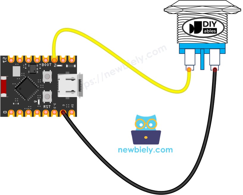 Schéma de Câblage du Bouton Poussoir à Deux Broches ESP32 C3 Super Mini