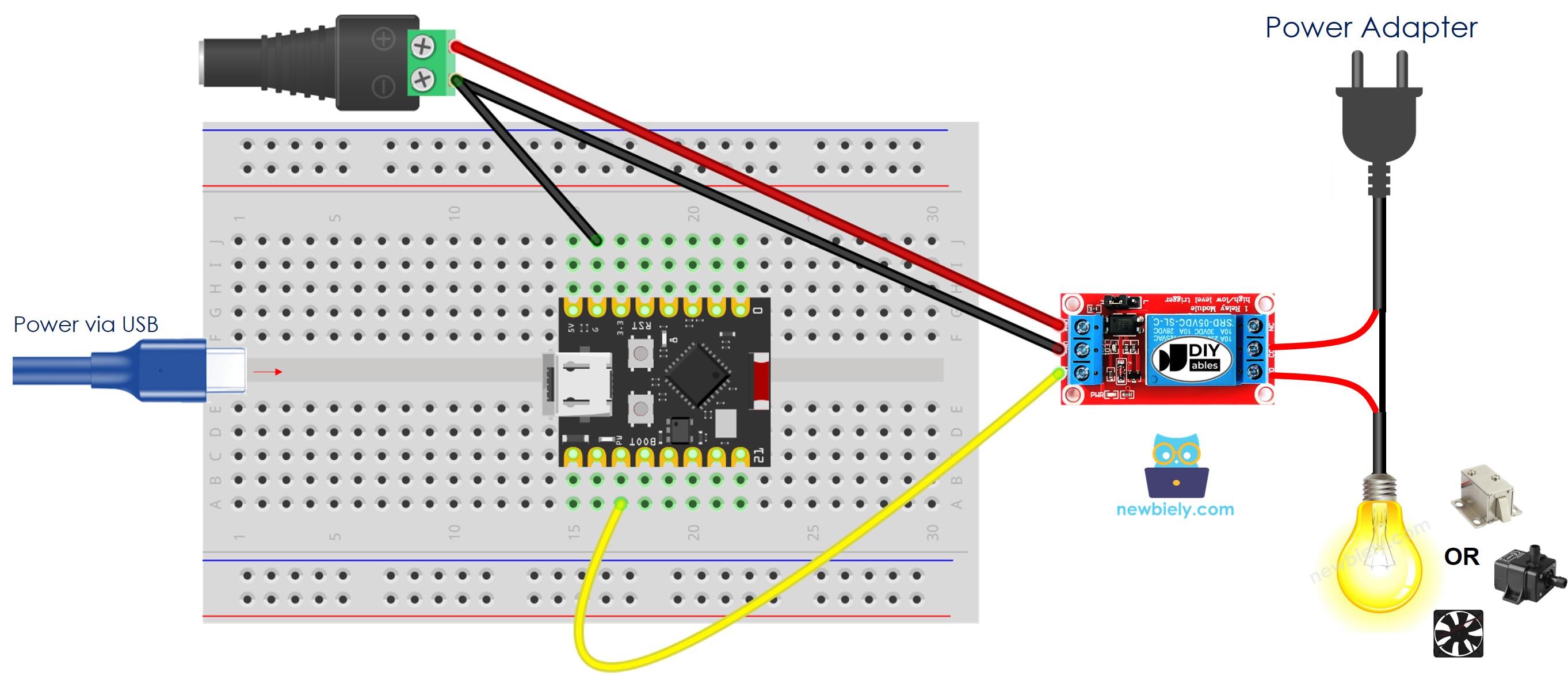 Schéma de Câblage Relais Externe ESP32 C3 Super Mini