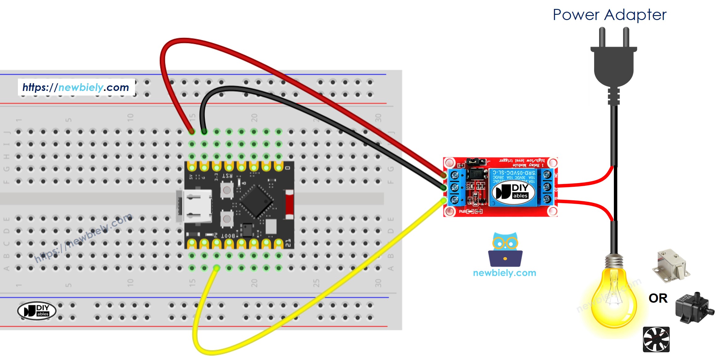 Schéma de Câblage Relais ESP32 C3 Super Mini