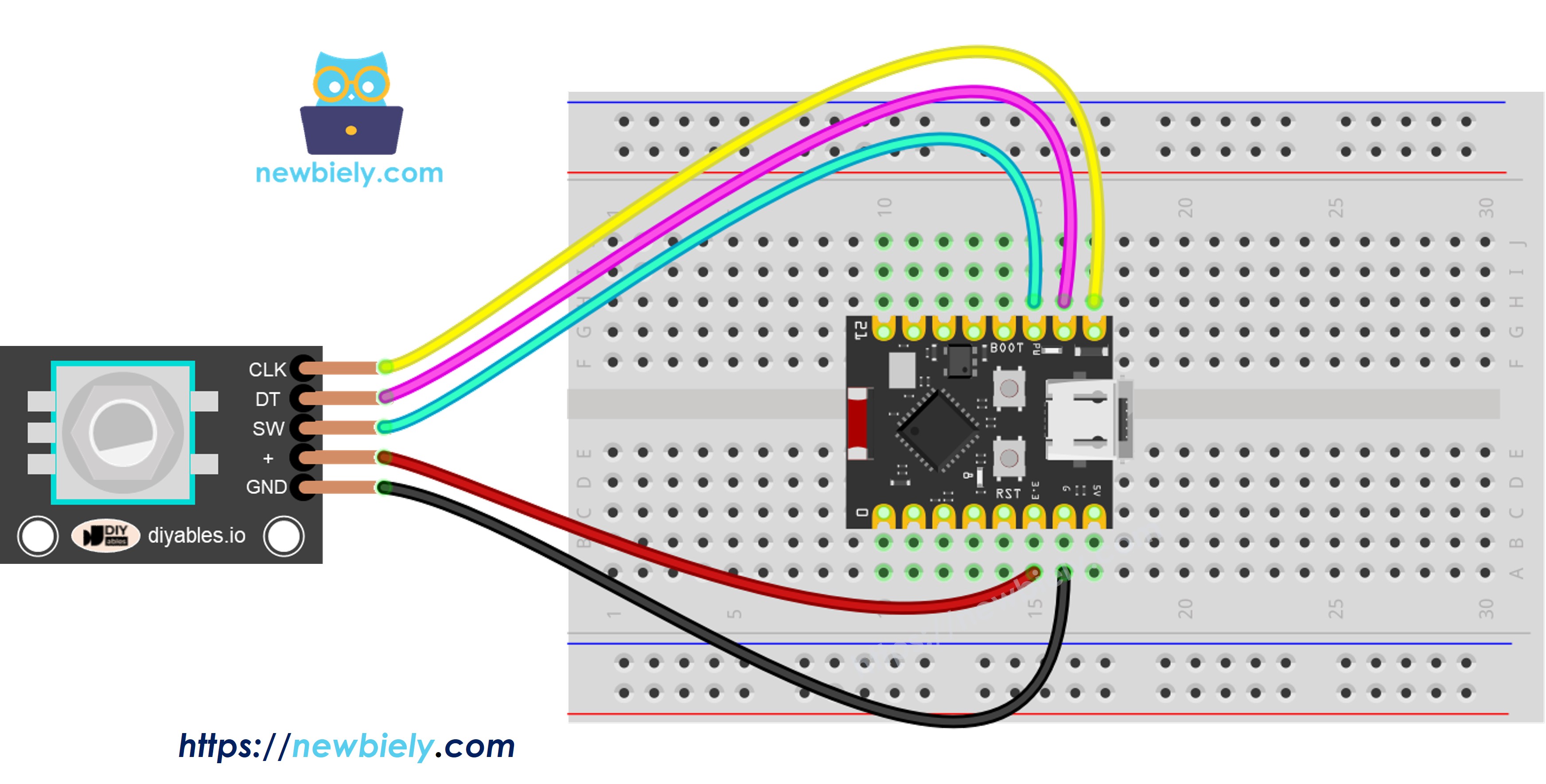 Schéma de Câblage Encodeur Rotatif ESP32 C3 Super Mini