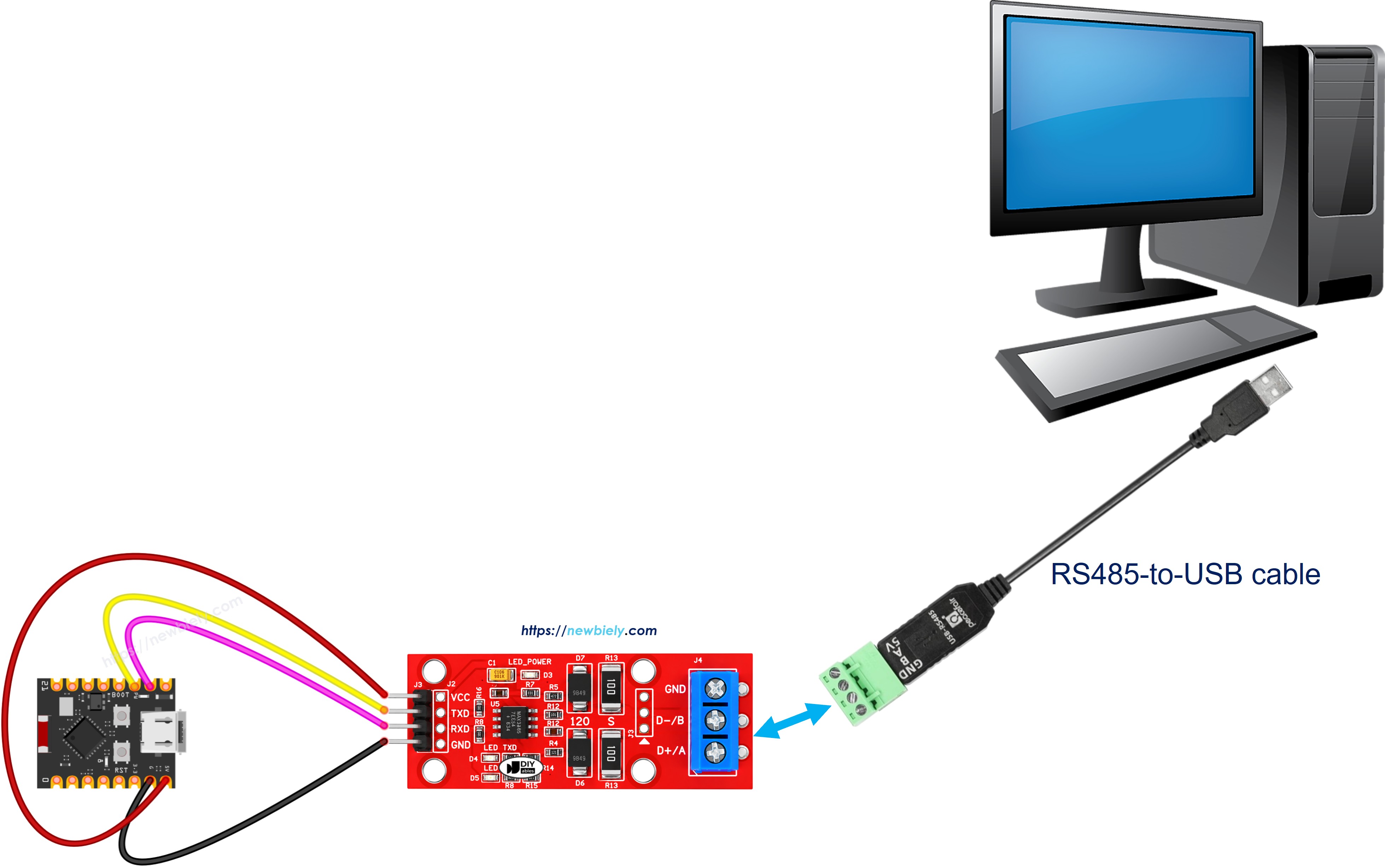 Communication ESP32 C3 Super Mini RS485 vers PC