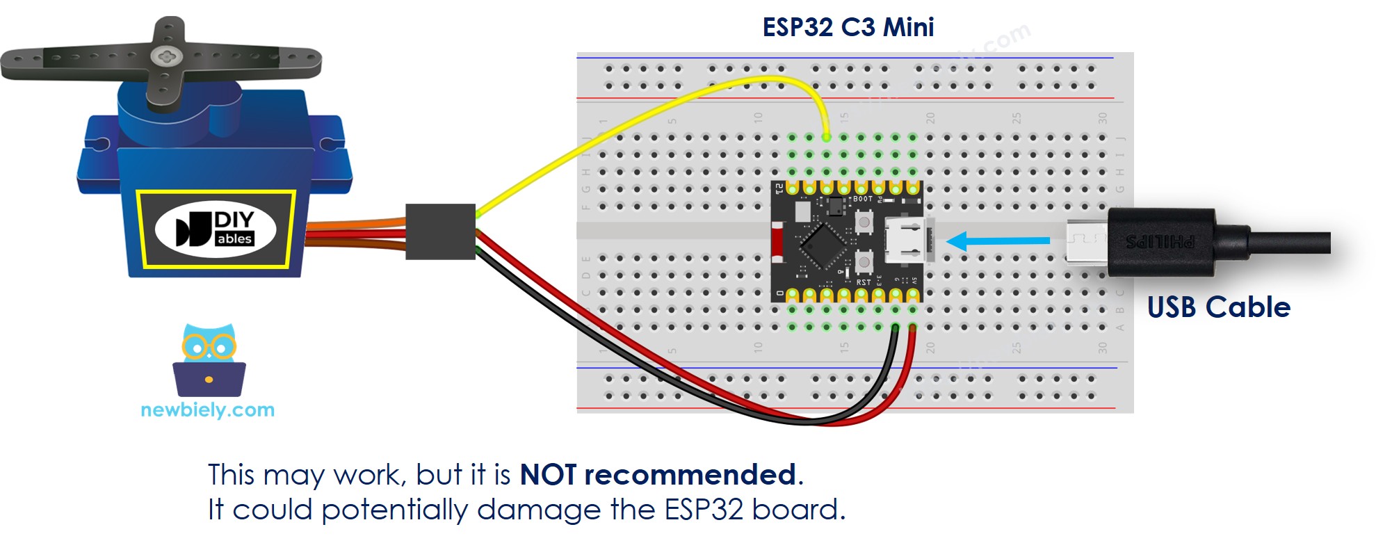 ESP32 C3 Super Mini Servo Motor Wiring Diagram