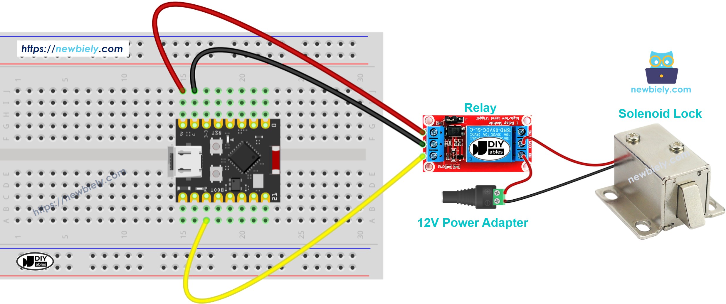ESP32 C3 Super Mini Solenoid Lock Wiring Diagram