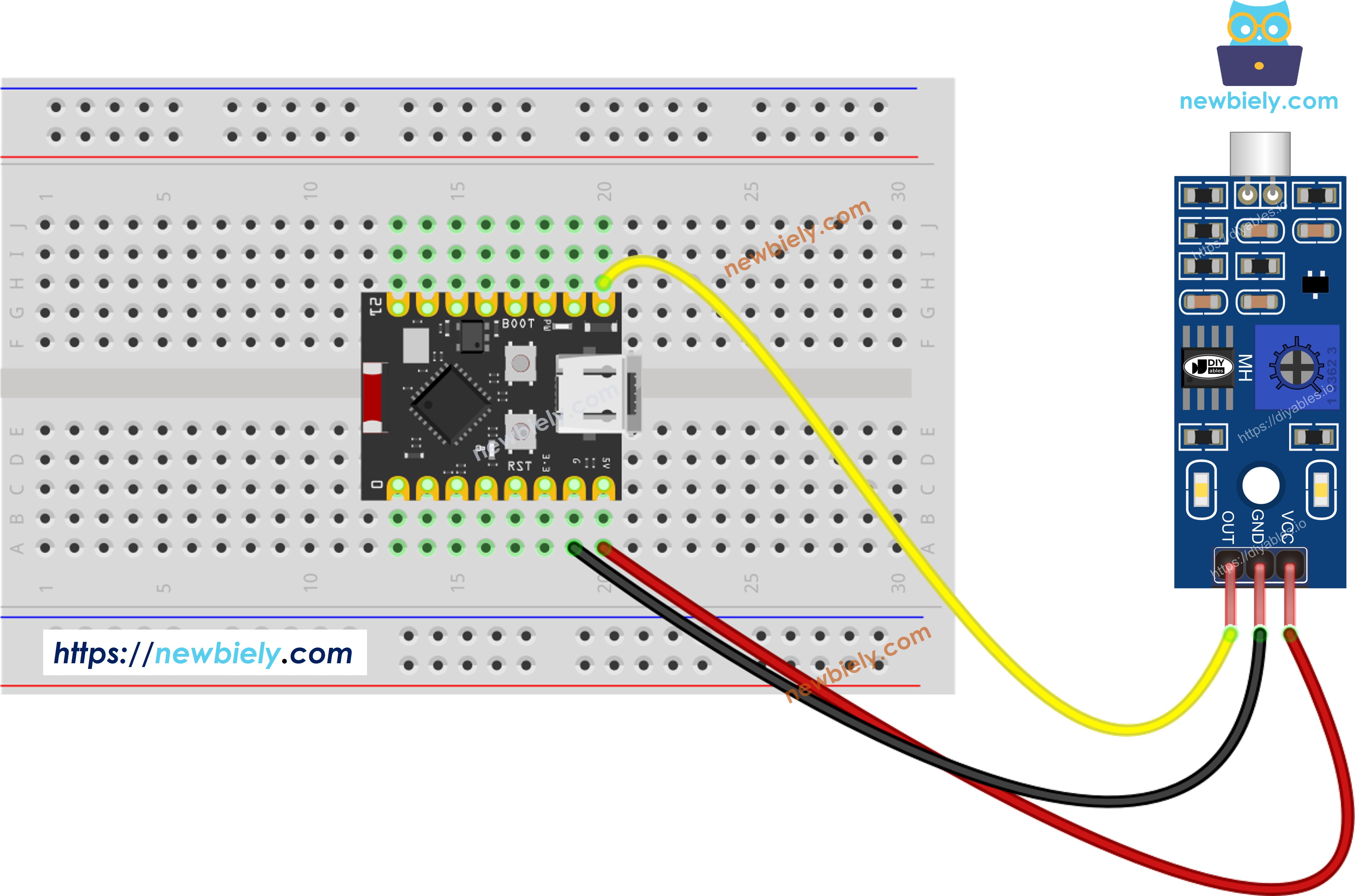 ESP32 C3 Super Mini Sound Sensor Wiring Diagram