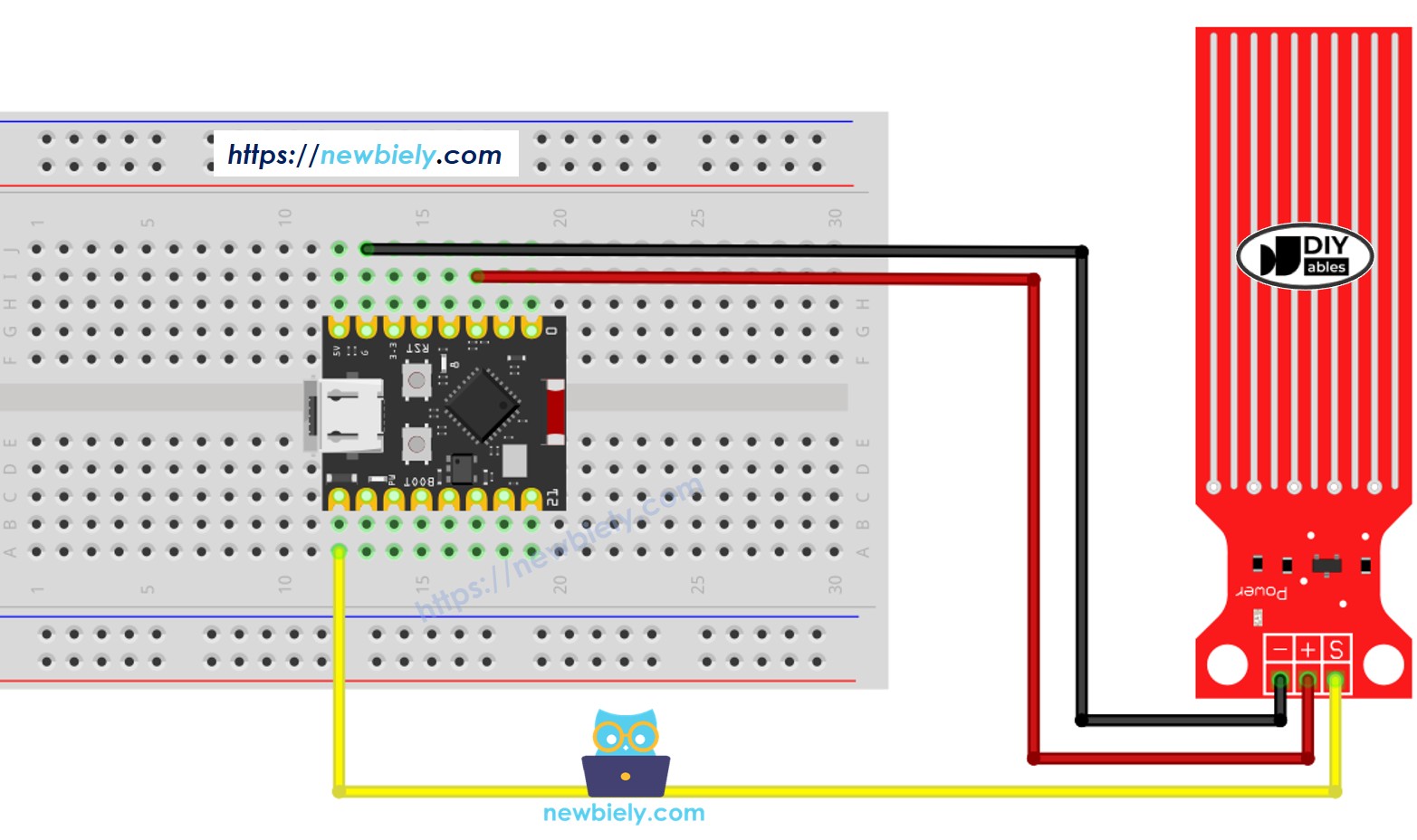 ESP32 C3 Super Mini Water Sensor wiring diagram