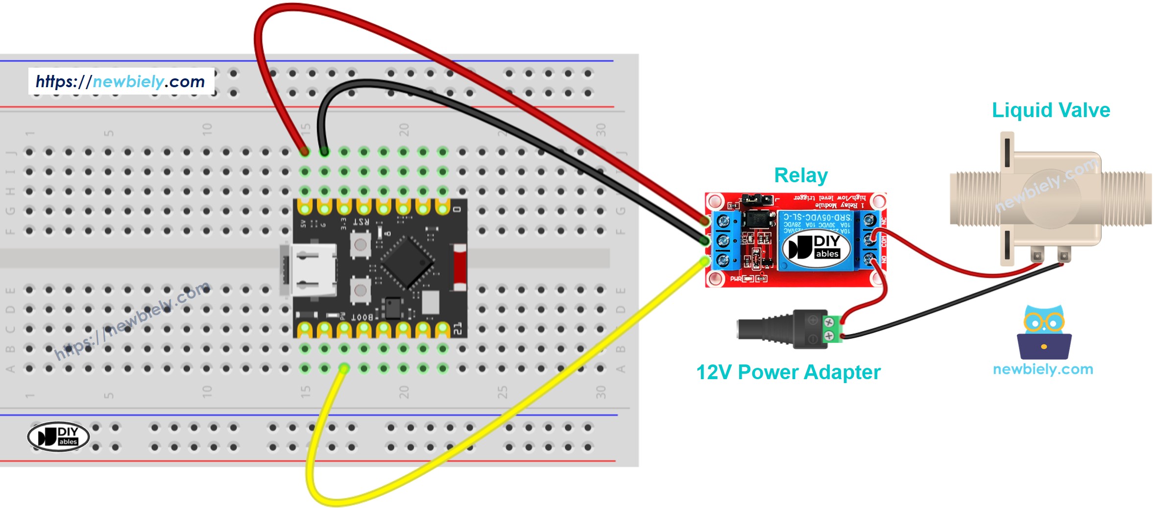 ESP32 C3 Super Mini water valve wiring diagram
