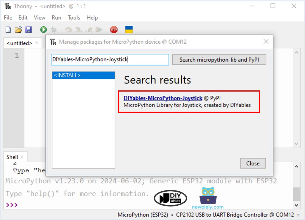 Bibliothèque MicroPython ESP32 pour joystick