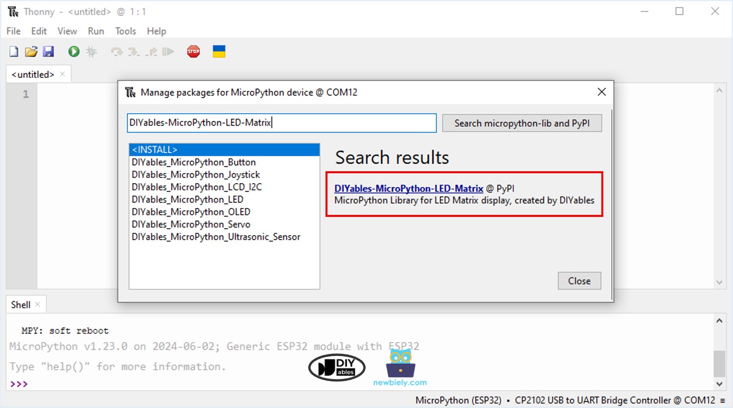 Bibliothèque MicroPython pour matrice LED ESP32