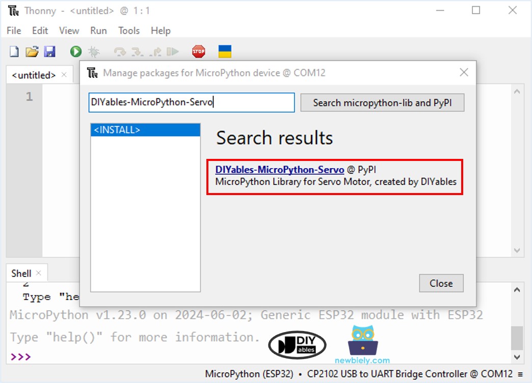 Bibliothèque de servomoteur MicroPython pour ESP32