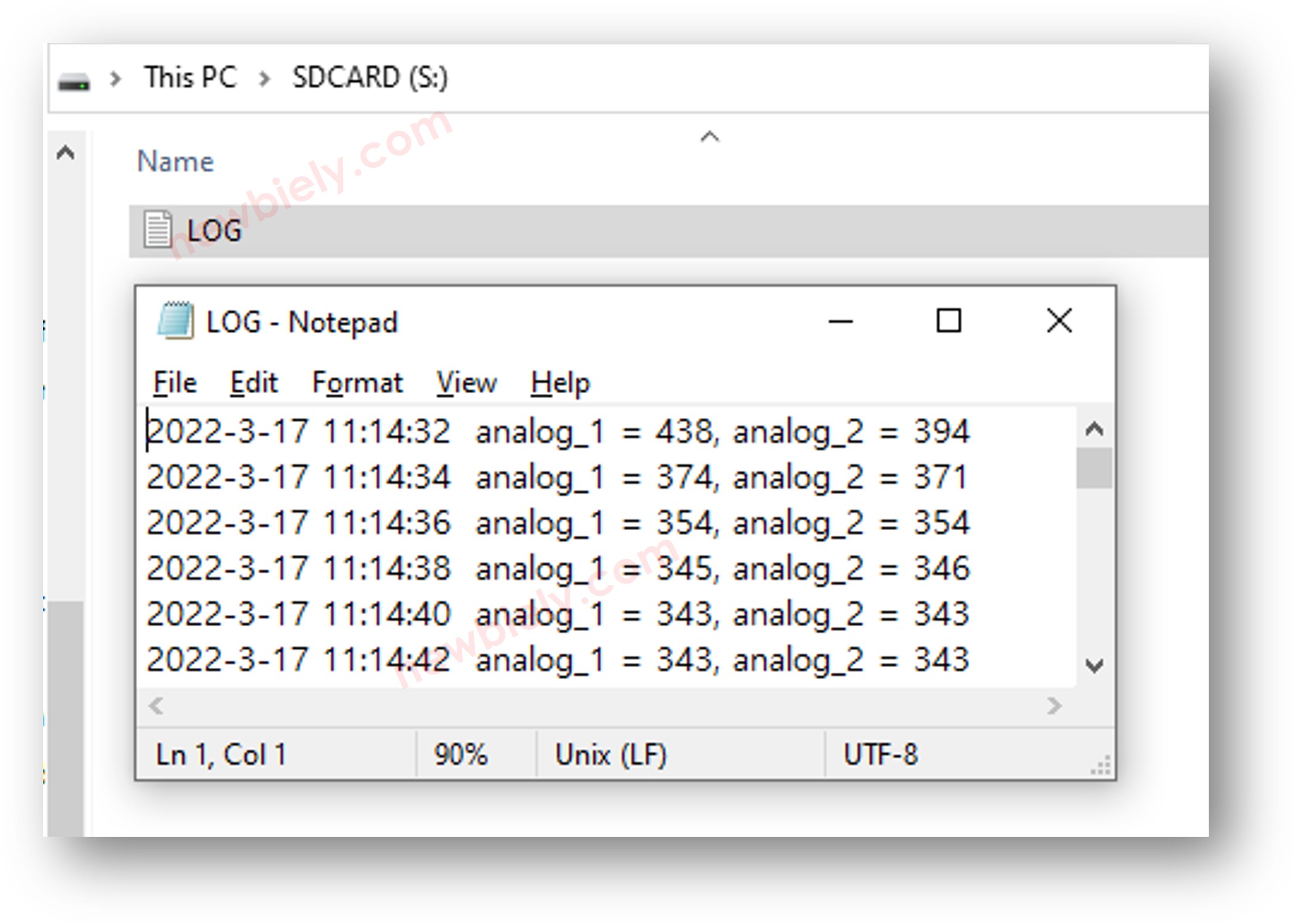 ESP32 MicroPython journal vers Micro SD Card avec informations horaires