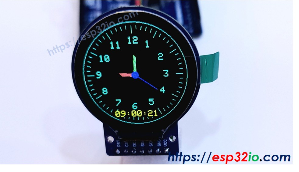 ESP32 rond écran LCD TFT affichage horloge et montre