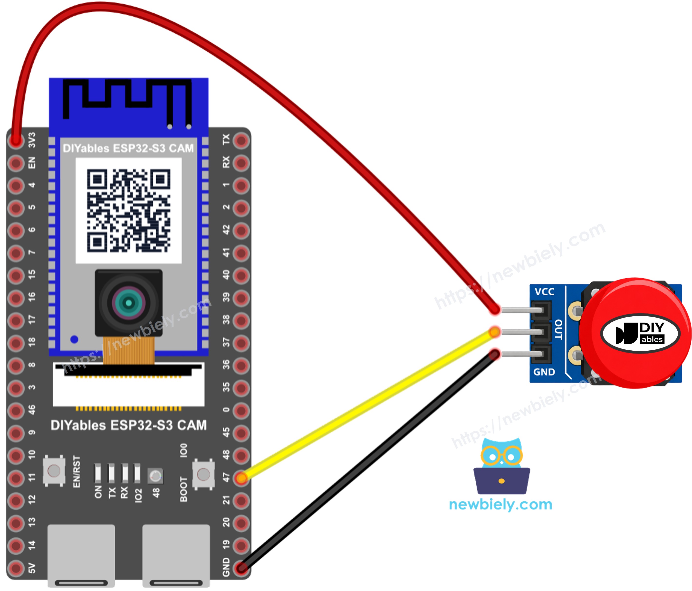 ESP32 S3 Video Doorbell Wiring Diagram