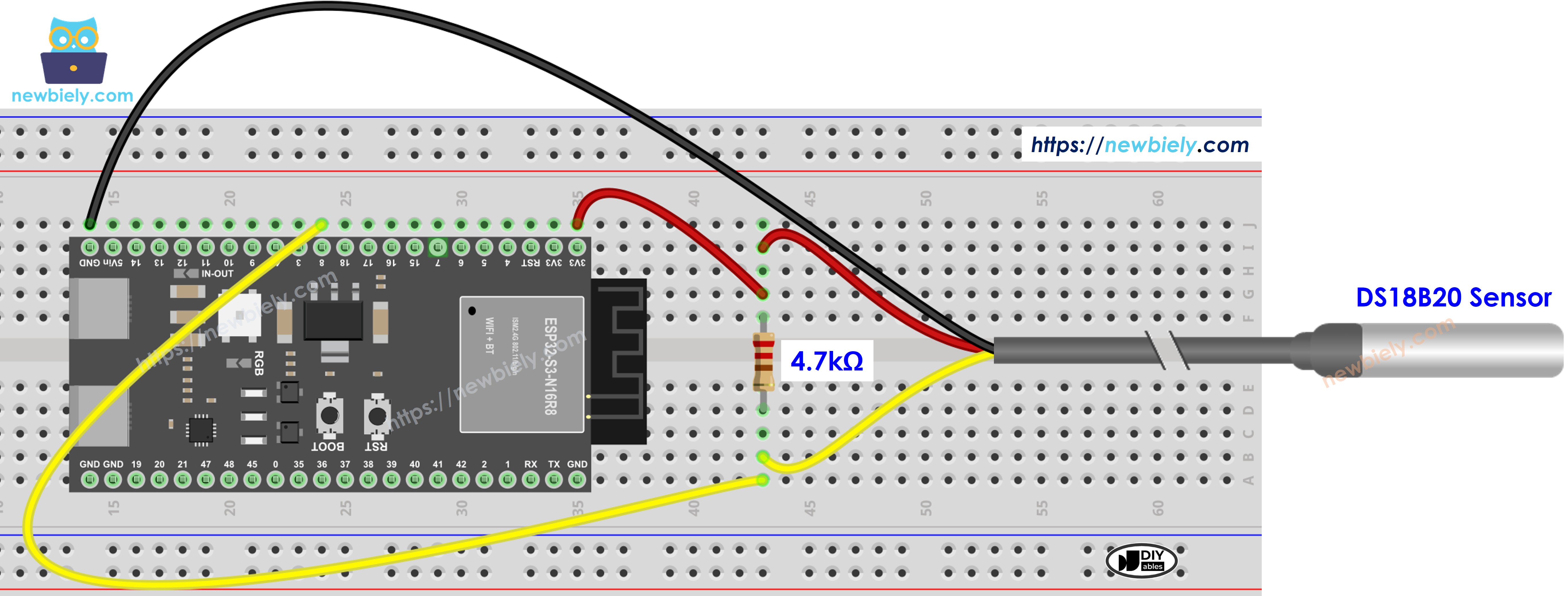 ESP32 S3 Temperature Sensor Wiring Diagram