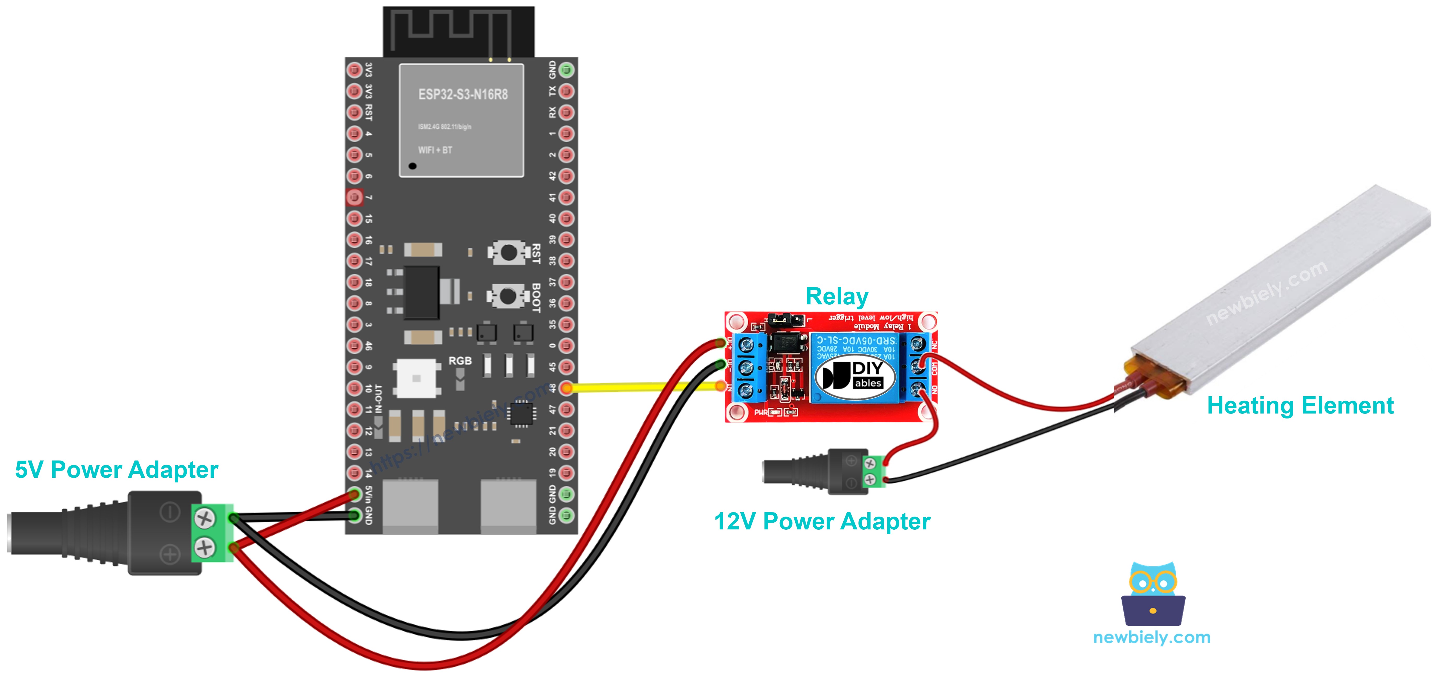ESP32 S3 Heating Element Wiring Diagram