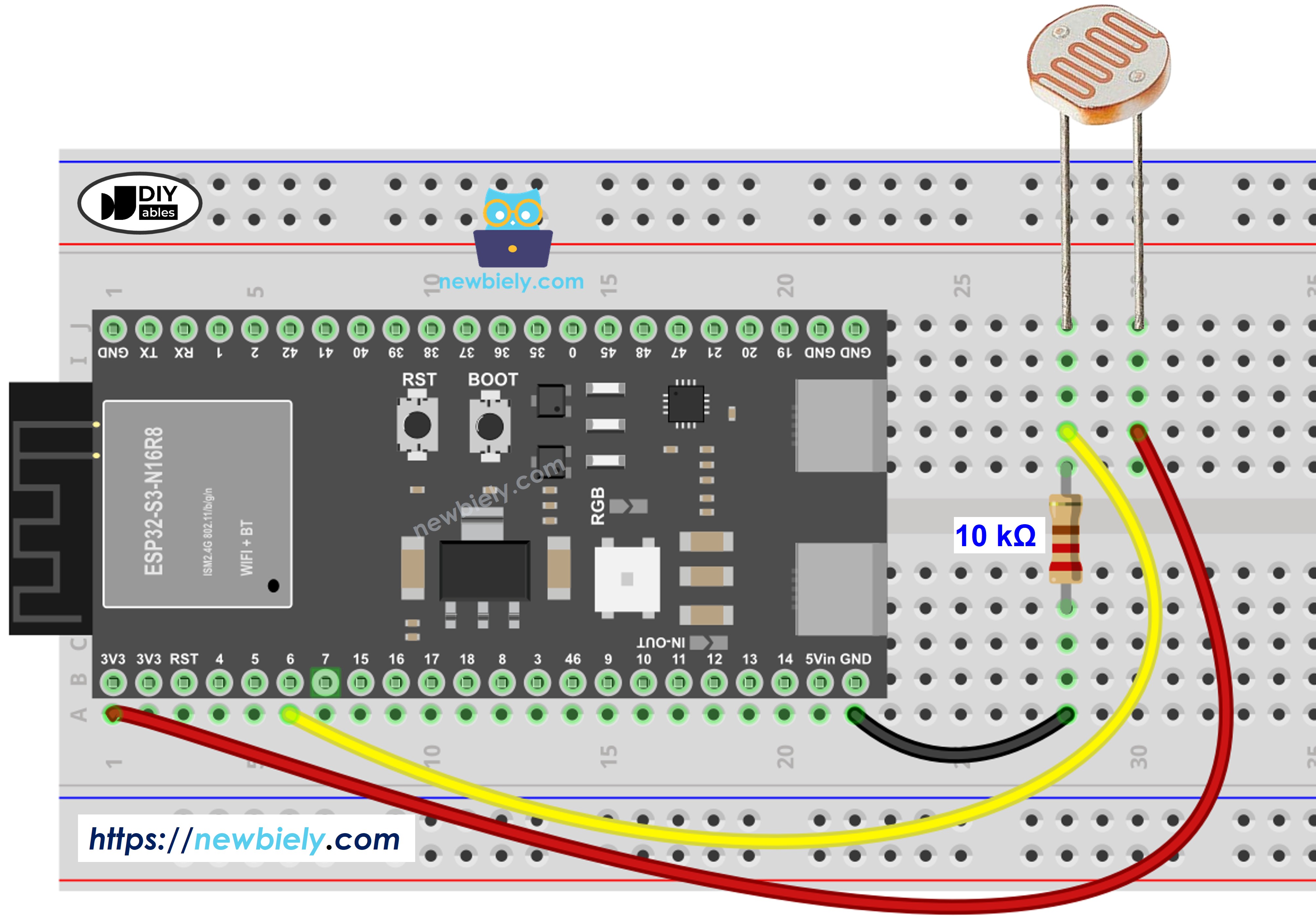 Schéma de Câblage Capteur de Lumière ESP32 S3