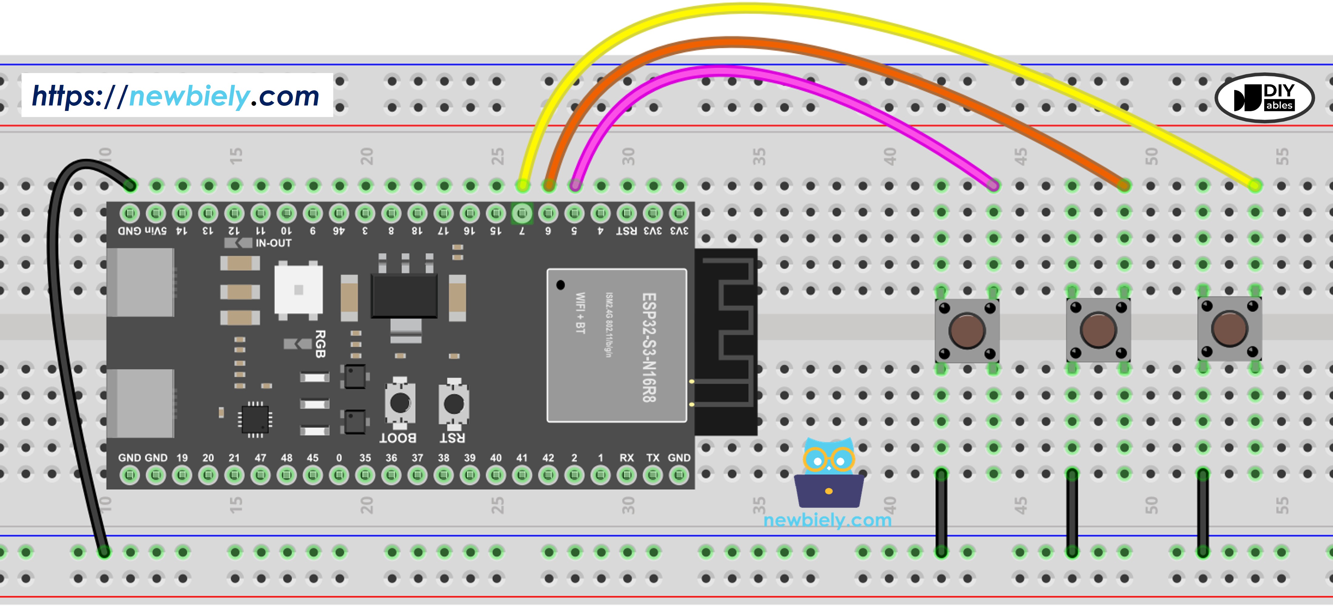 ESP32 S3 Button Library Wiring Diagram